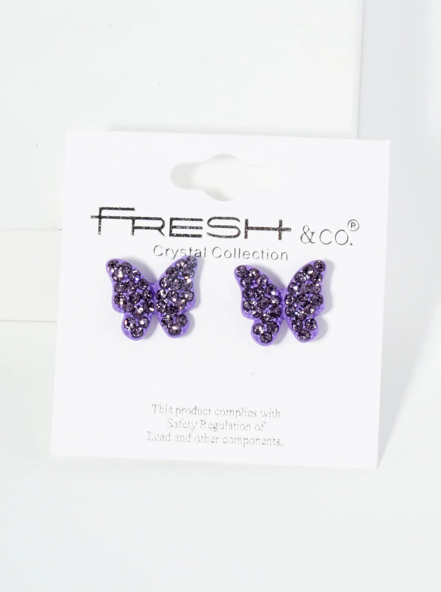 Crystal Pave 13mm Butterfly Post Stud Earrings