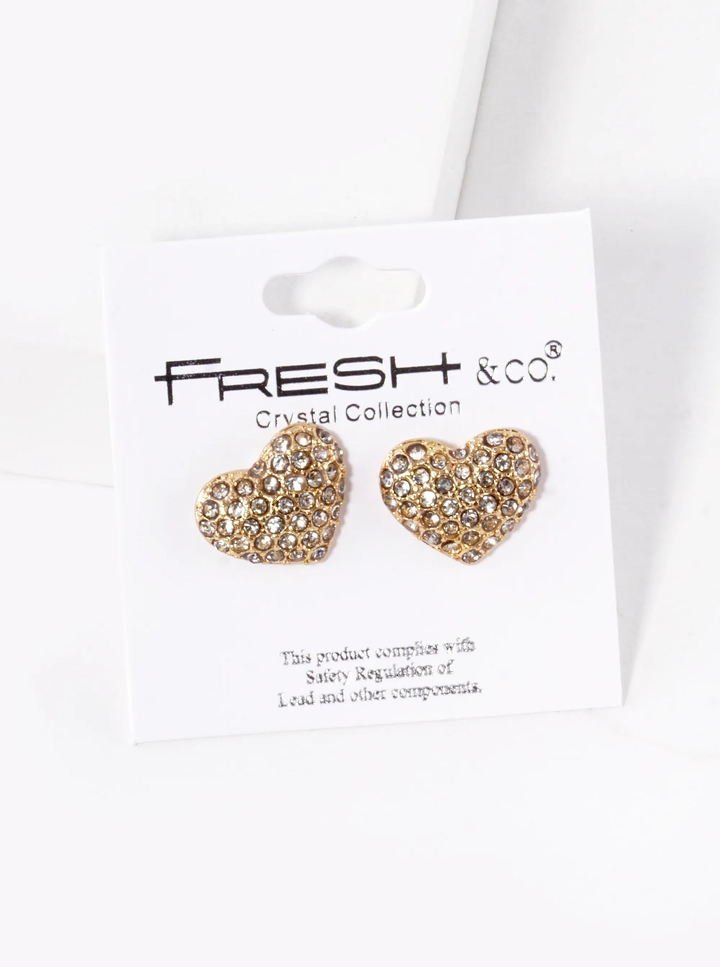 Crystal Pave 13mm Puffy Heart Stud Earrings