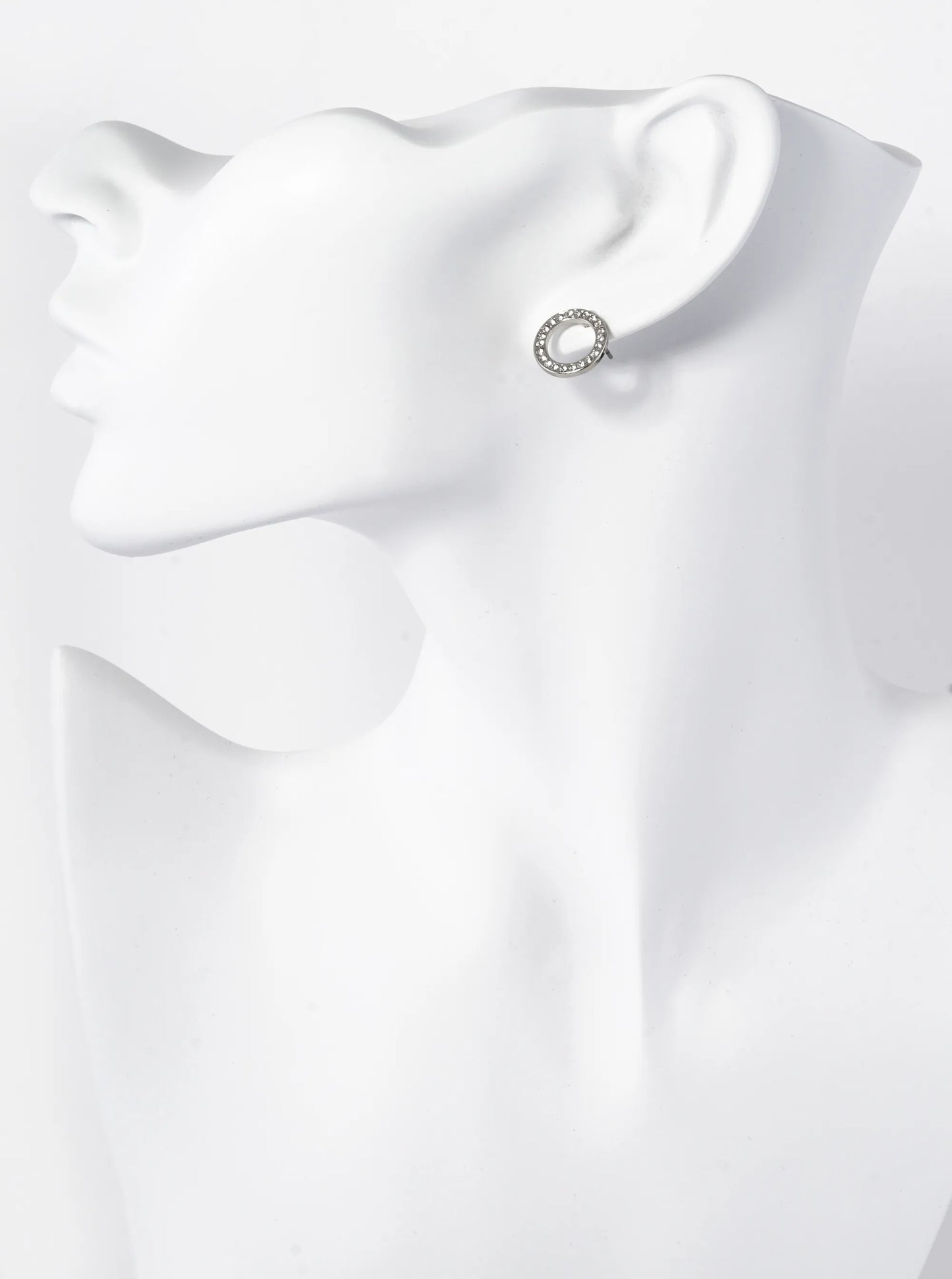 Crystal Pave 13mm Round Stud Earrings