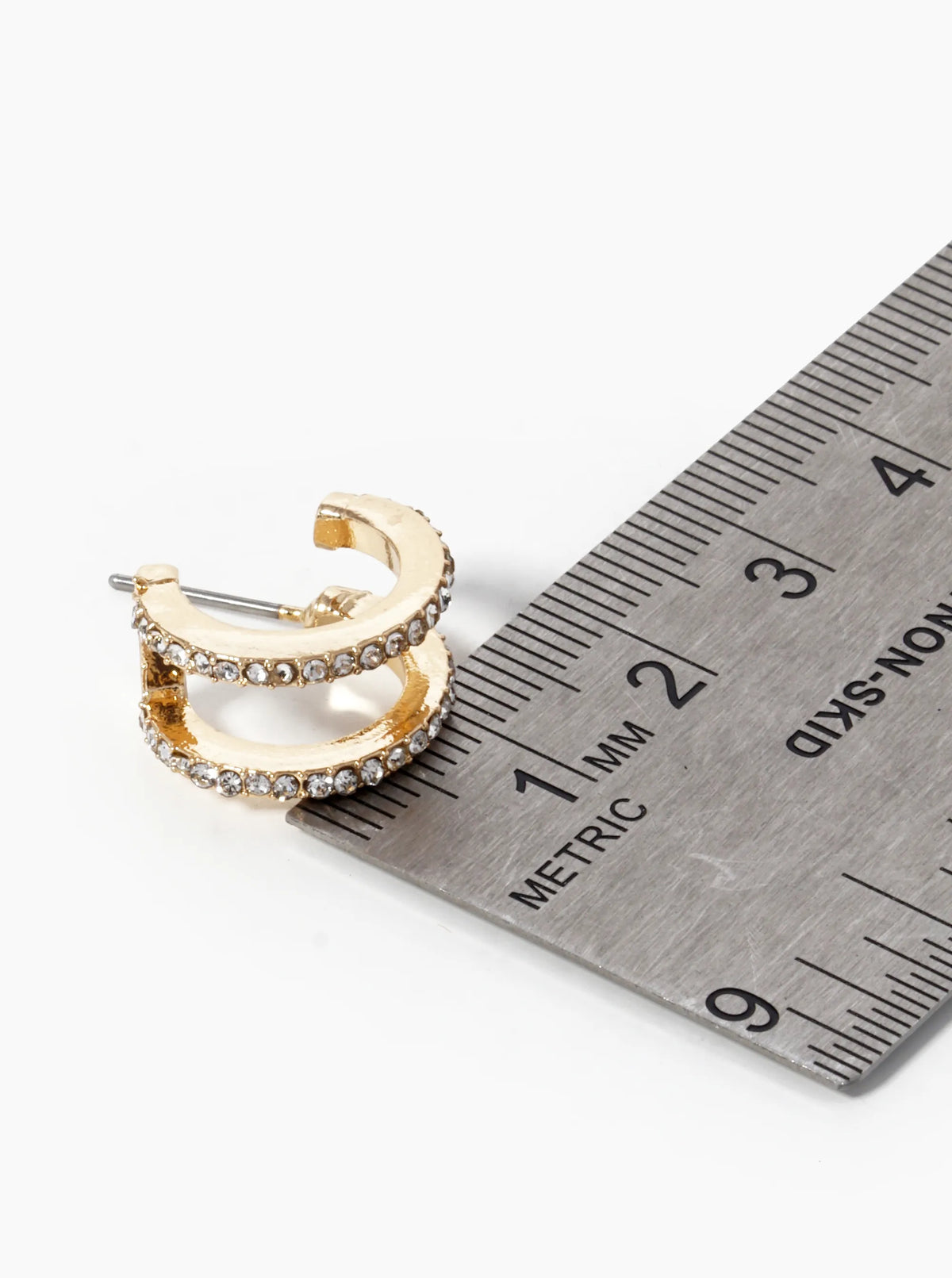 Crystal Pave 15mm Double Hoop Earrings