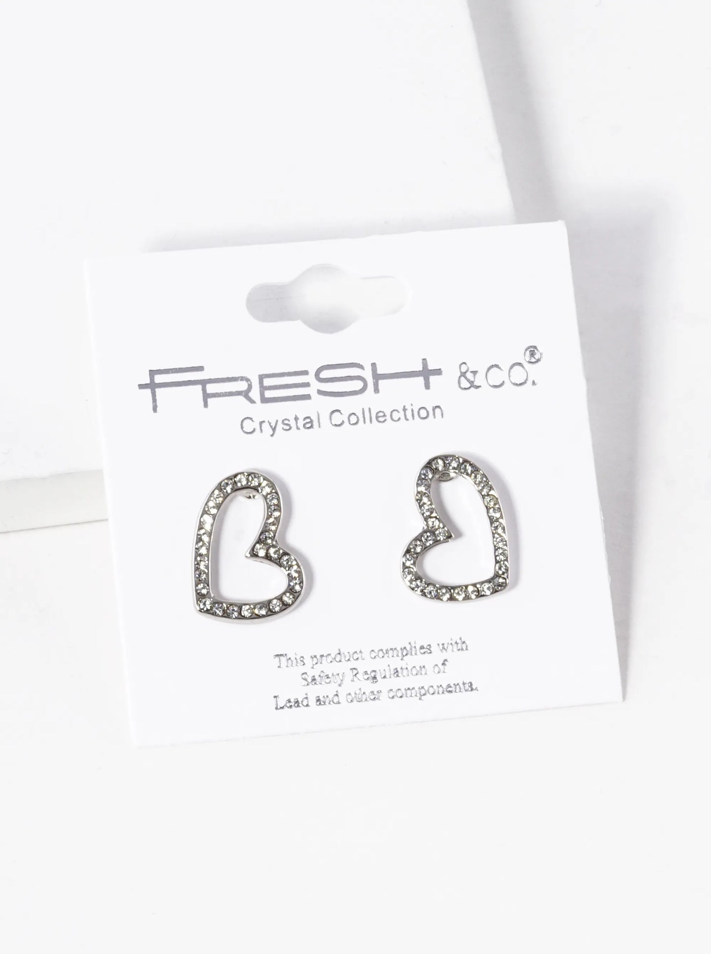 Crystal Pave 15mm Heart Stud Earrings