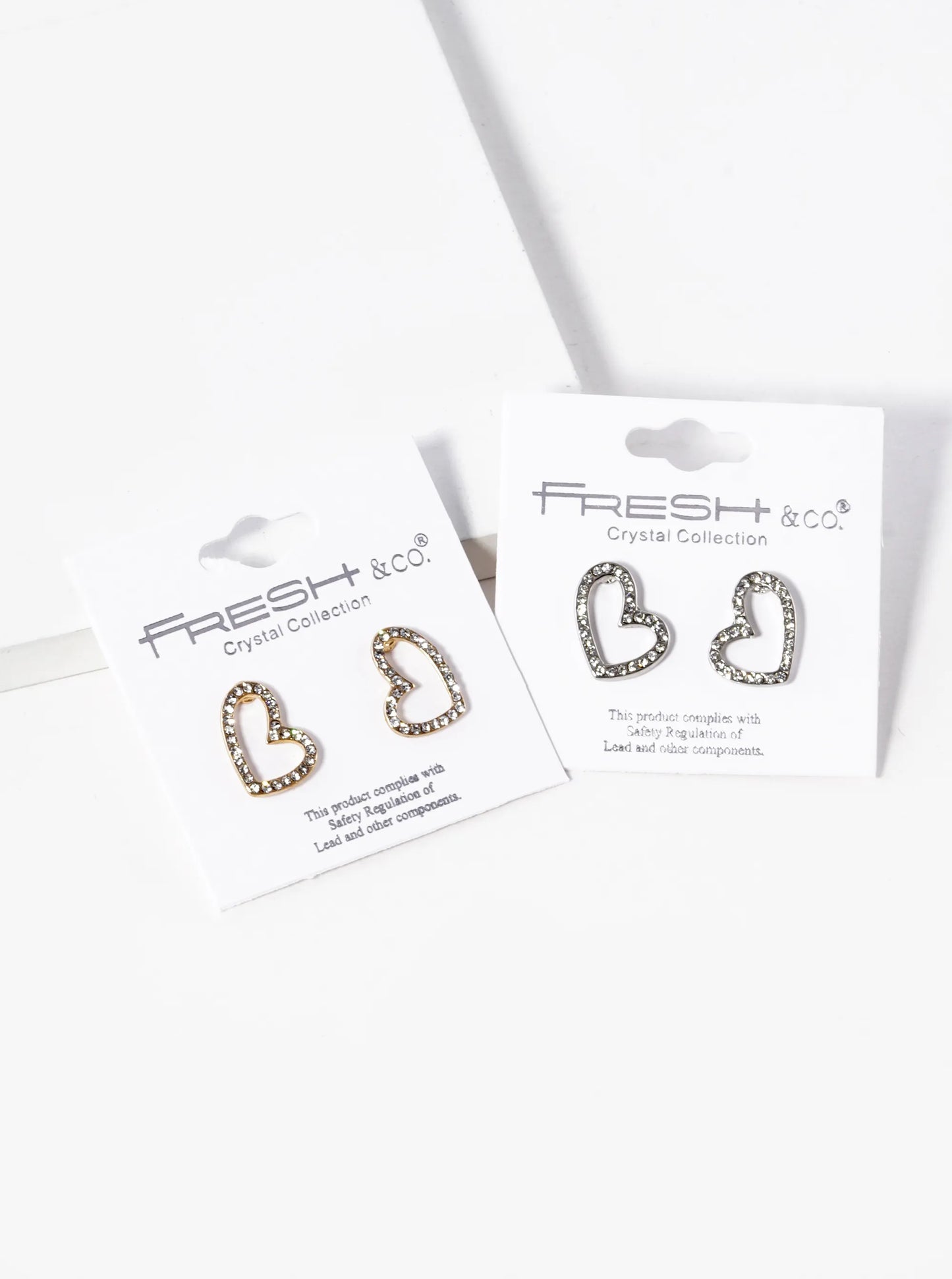 Crystal Pave 15mm Heart Stud Earrings