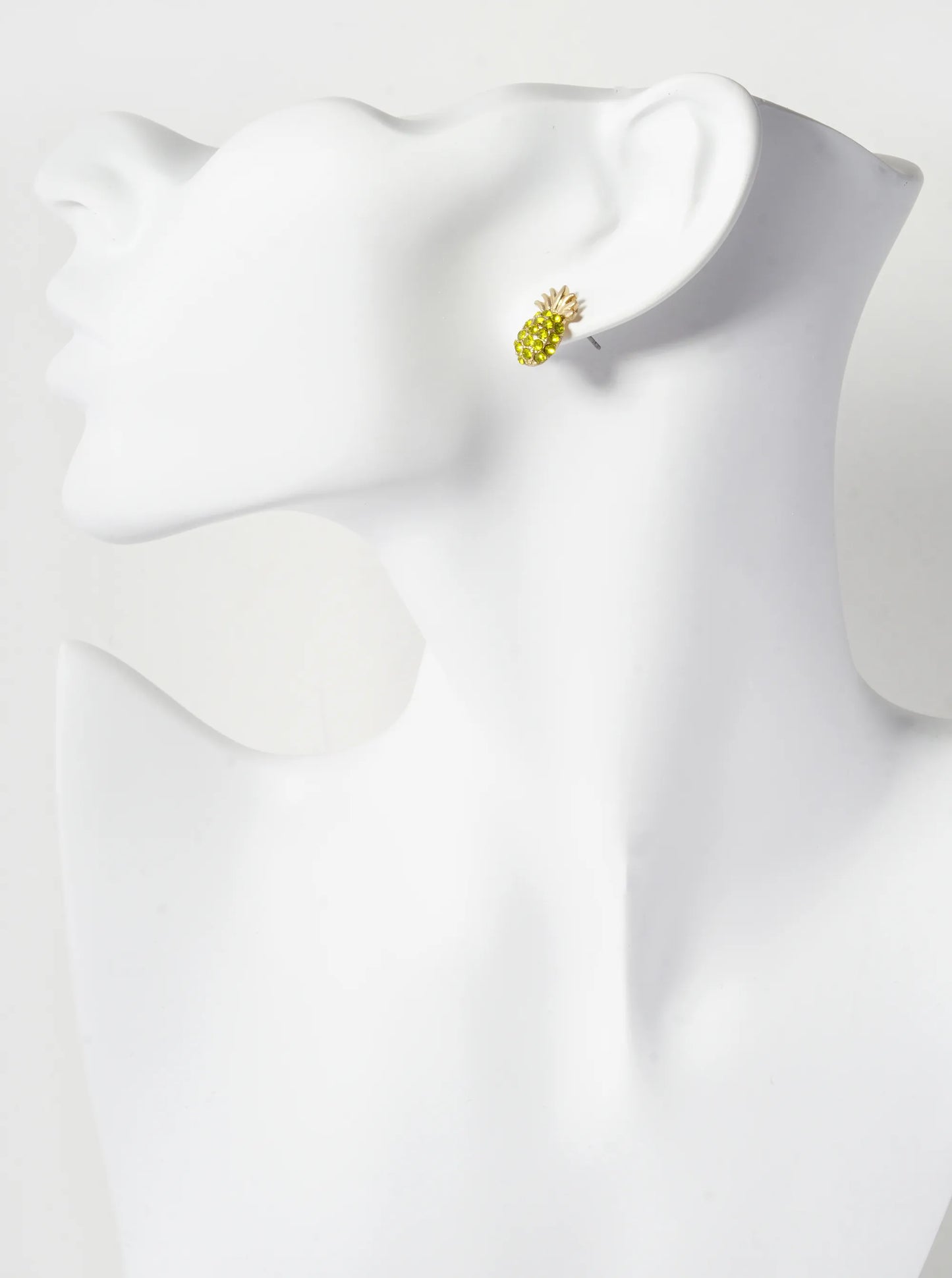 Crystal Pave 15mm Pineapple Stud Earrings