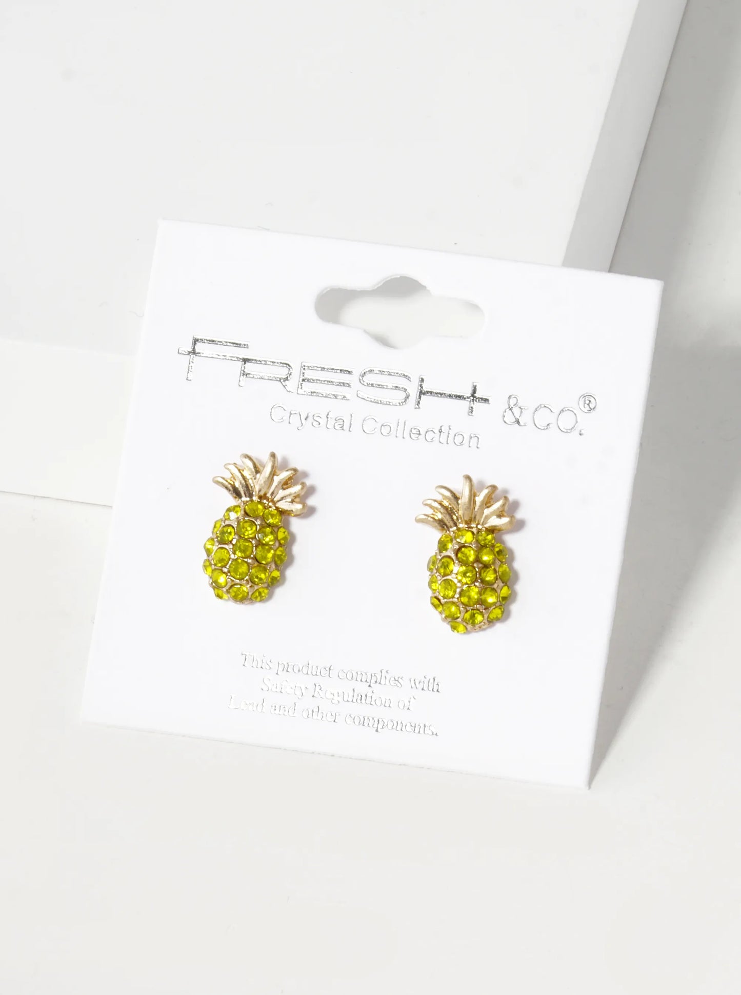 Crystal Pave 15mm Pineapple Stud Earrings