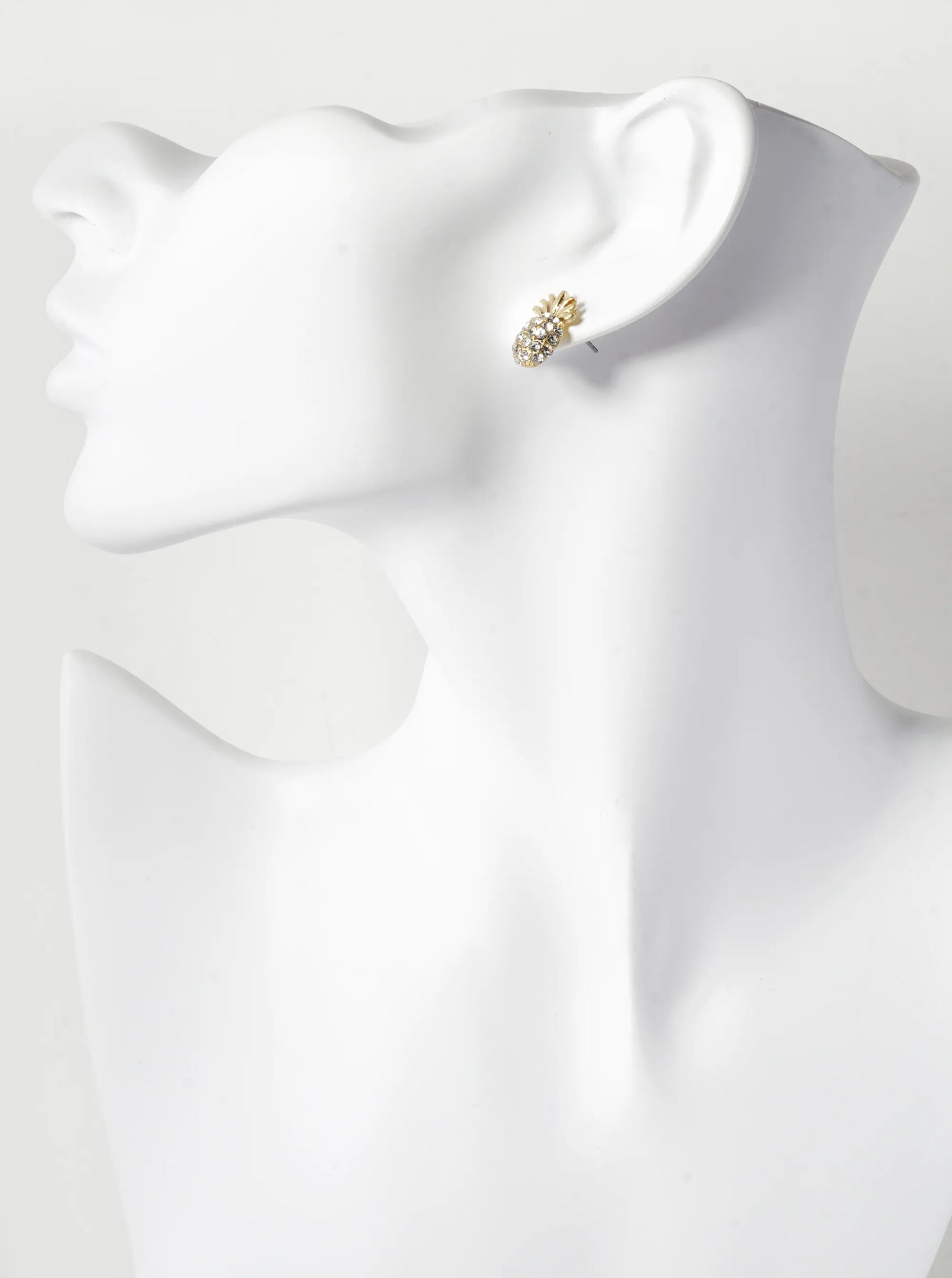 Crystal Pave 15mm Pineapple Stud Earrings