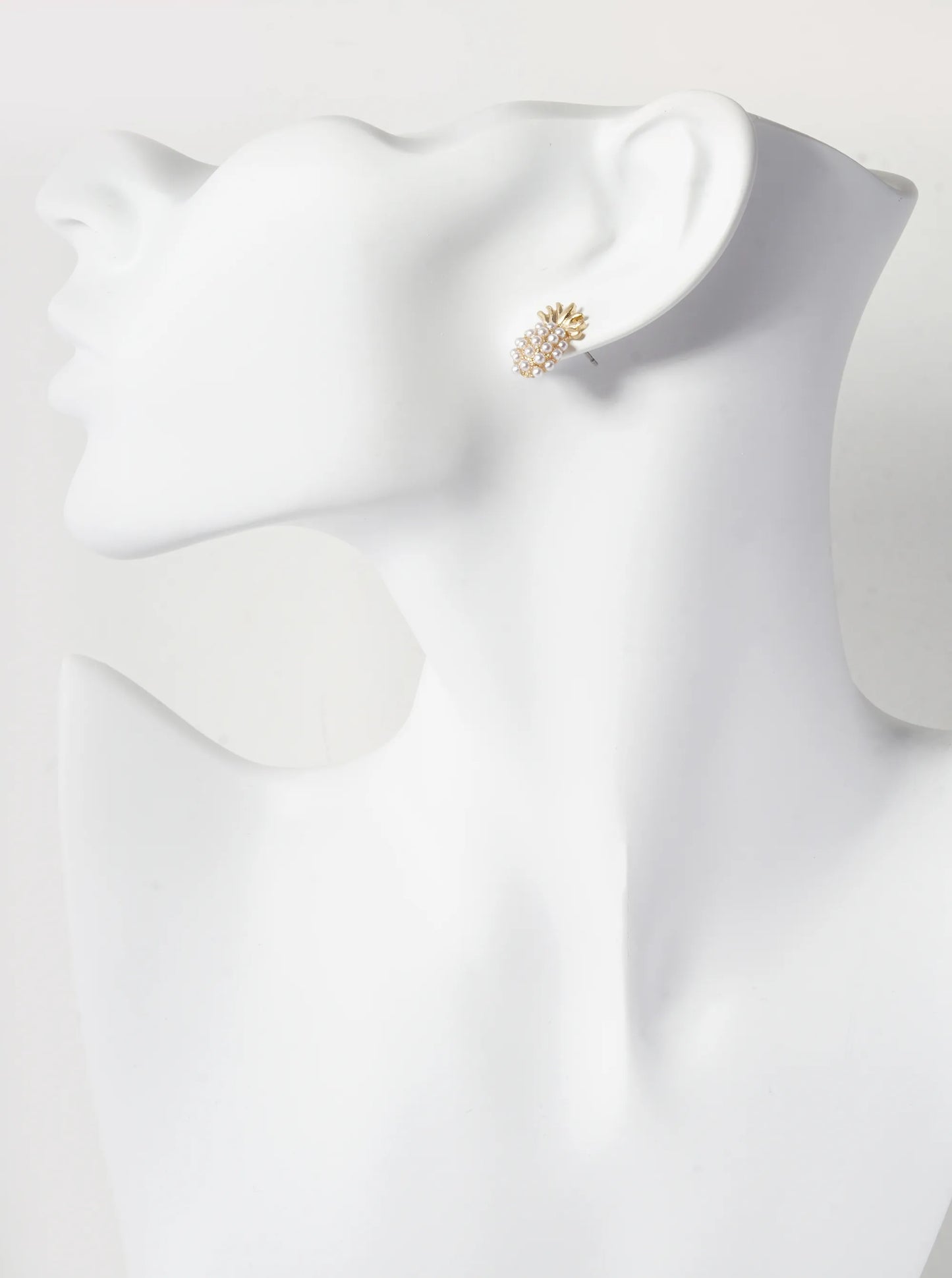 Crystal Pave 15mm Pineapple Stud Earrings
