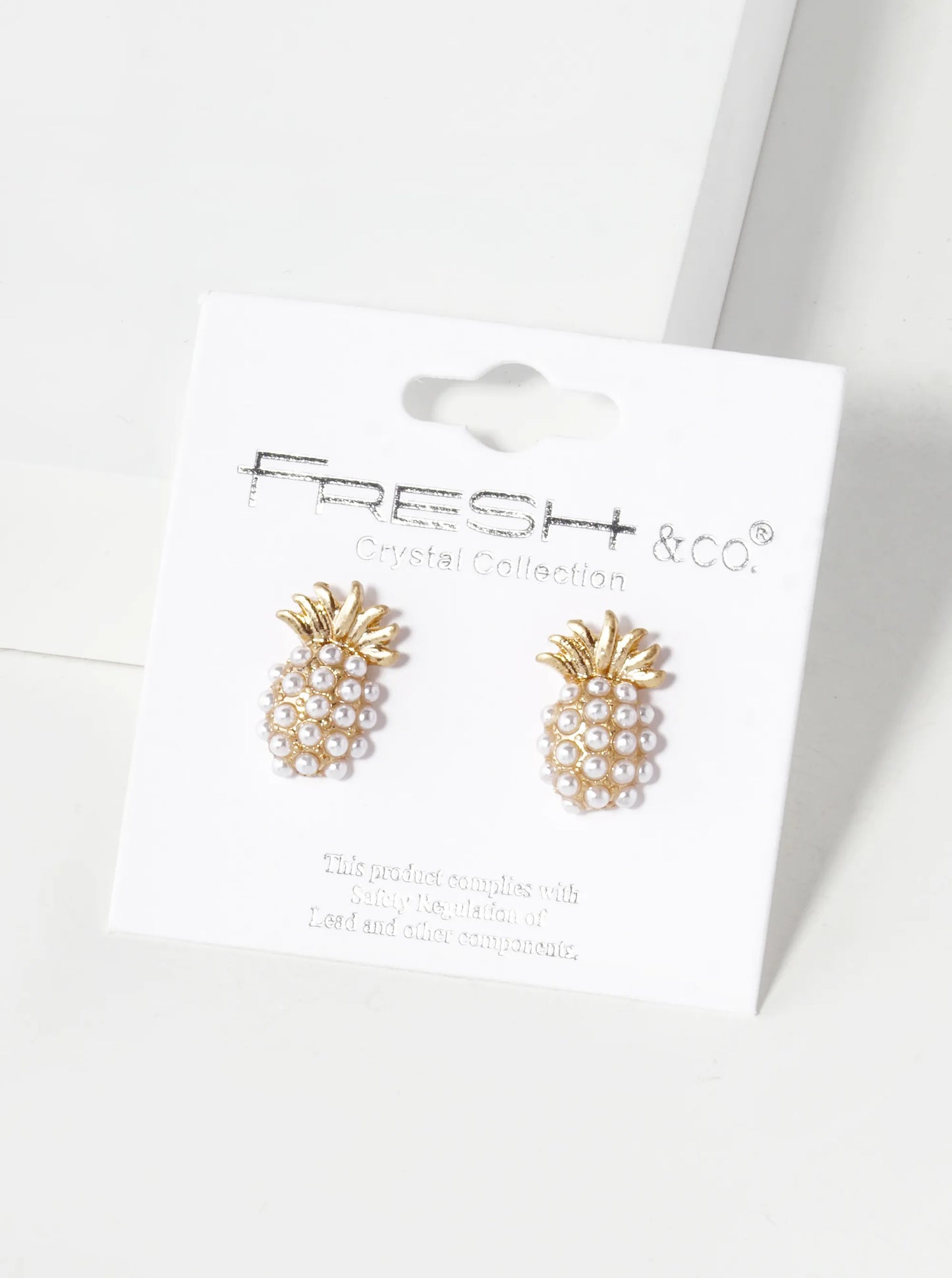 Crystal Pave 15mm Pineapple Stud Earrings