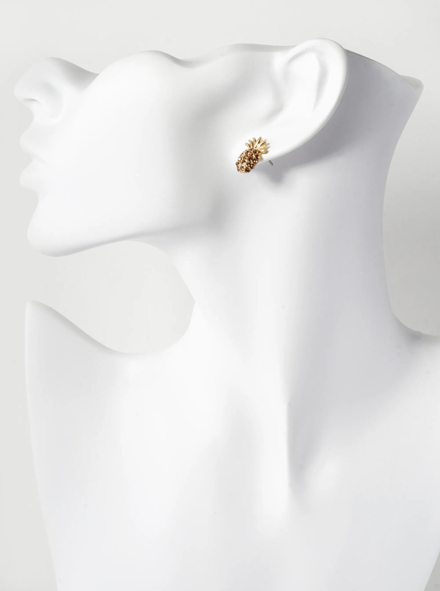 Crystal Pave 15mm Pineapple Stud Earrings