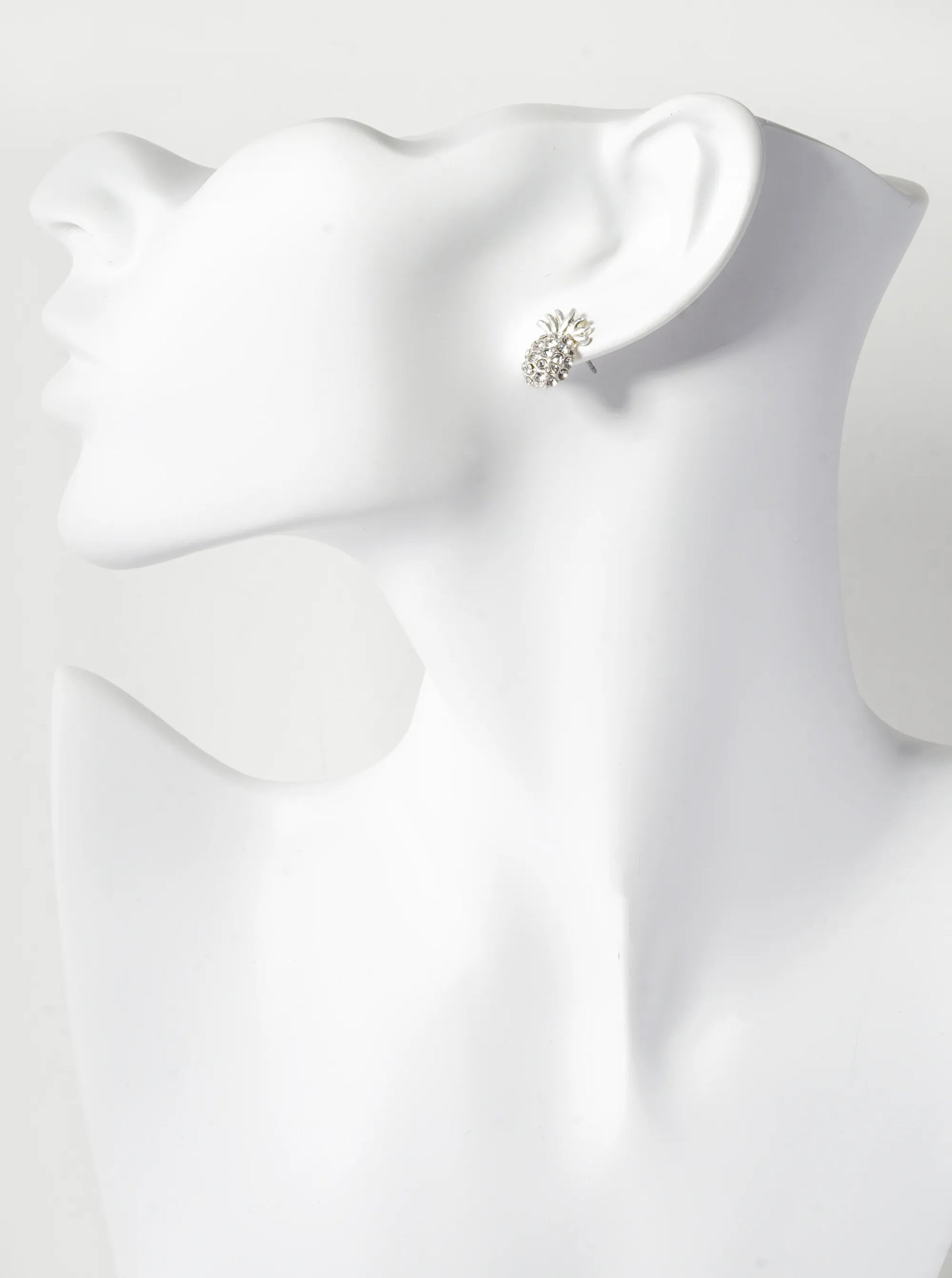 Crystal Pave 15mm Pineapple Stud Earrings