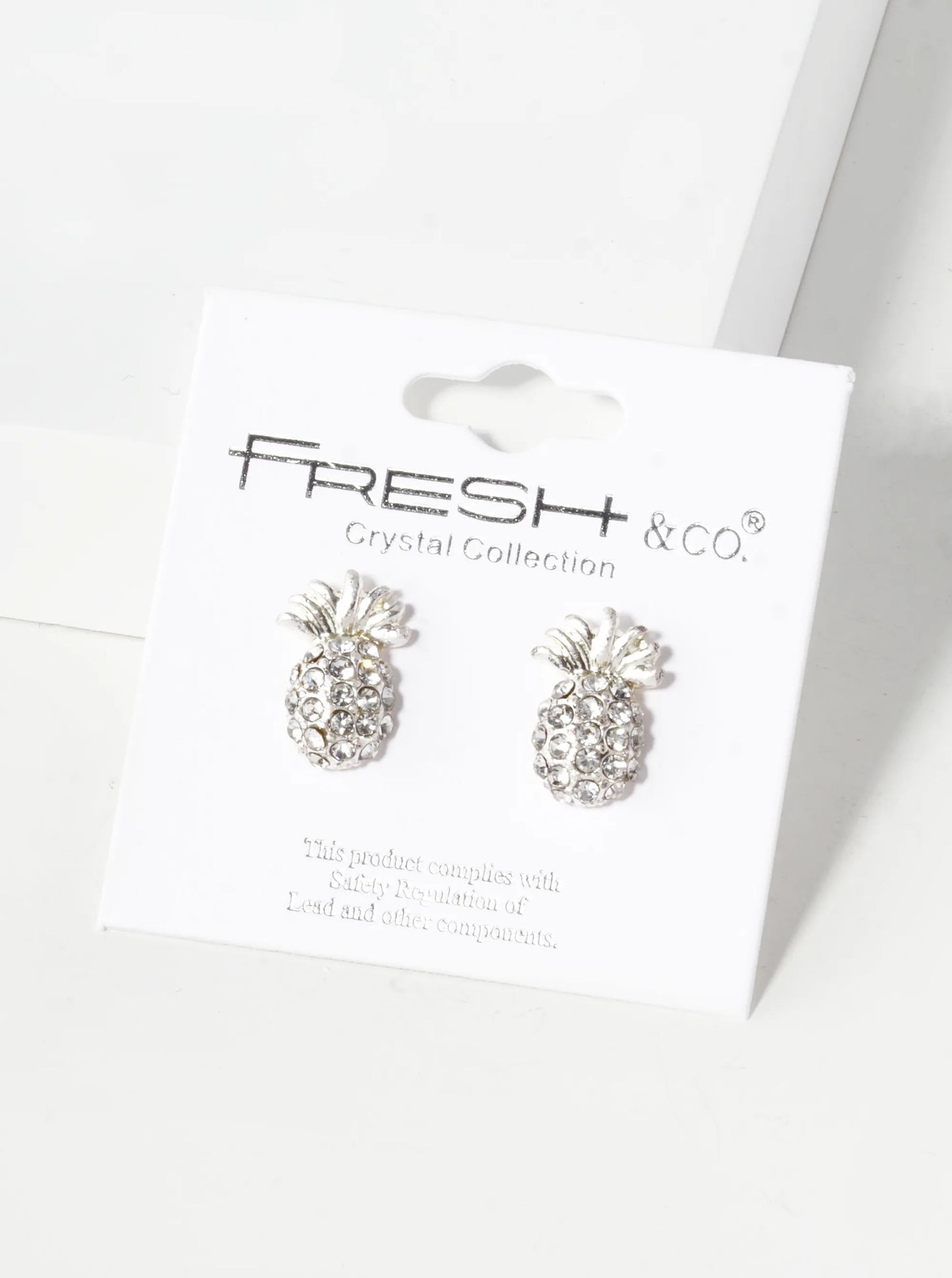 Crystal Pave 15mm Pineapple Stud Earrings