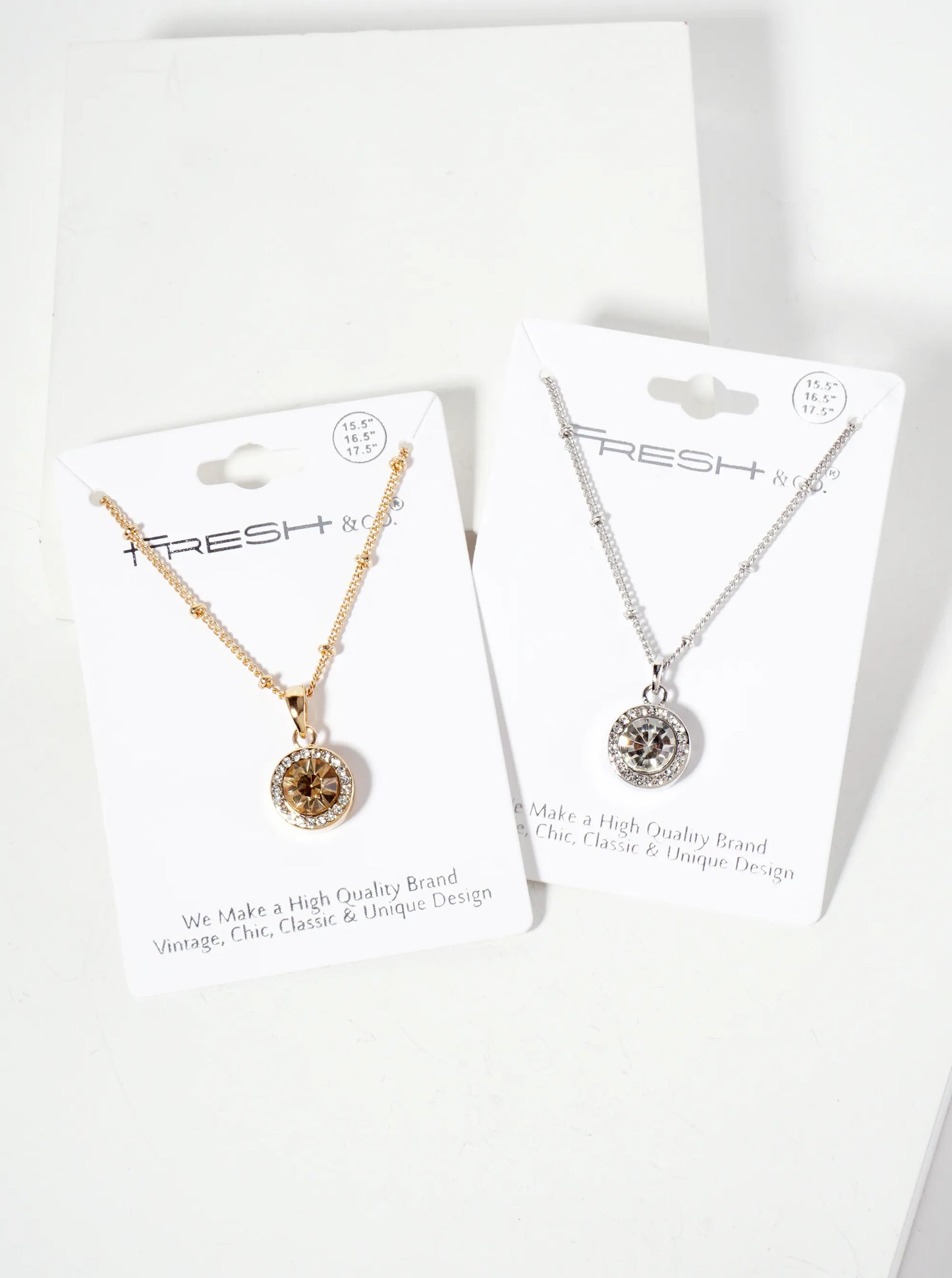 Crystal-Pave 15mm Round Bezel-Set Rhinestone Pendant Necklace