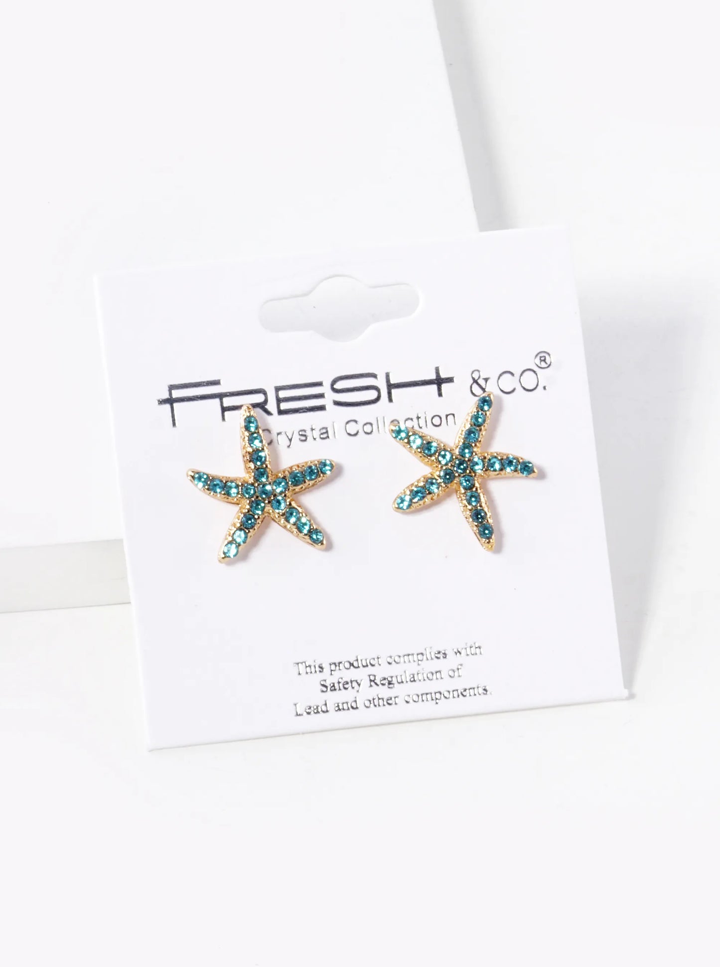 Crystal Pave 15mm Starfish Stud Earrings