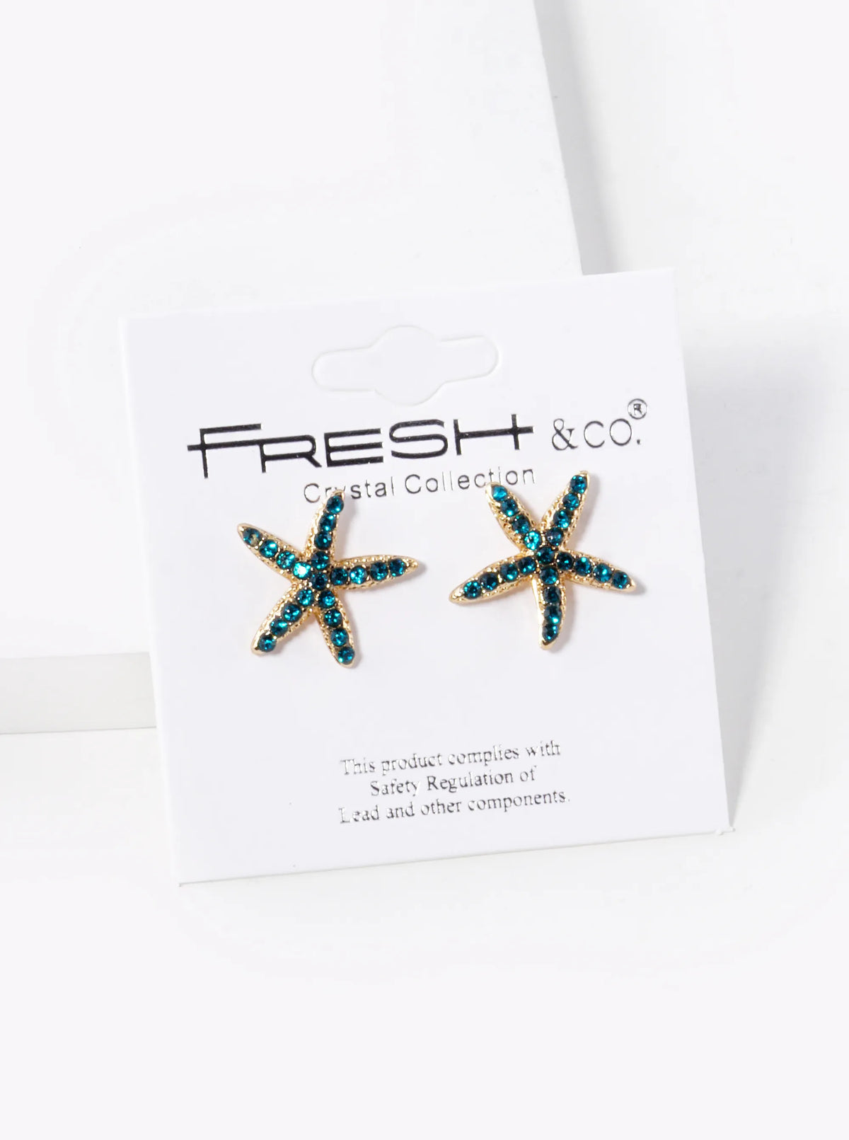 Crystal Pave 15mm Starfish Stud Earrings