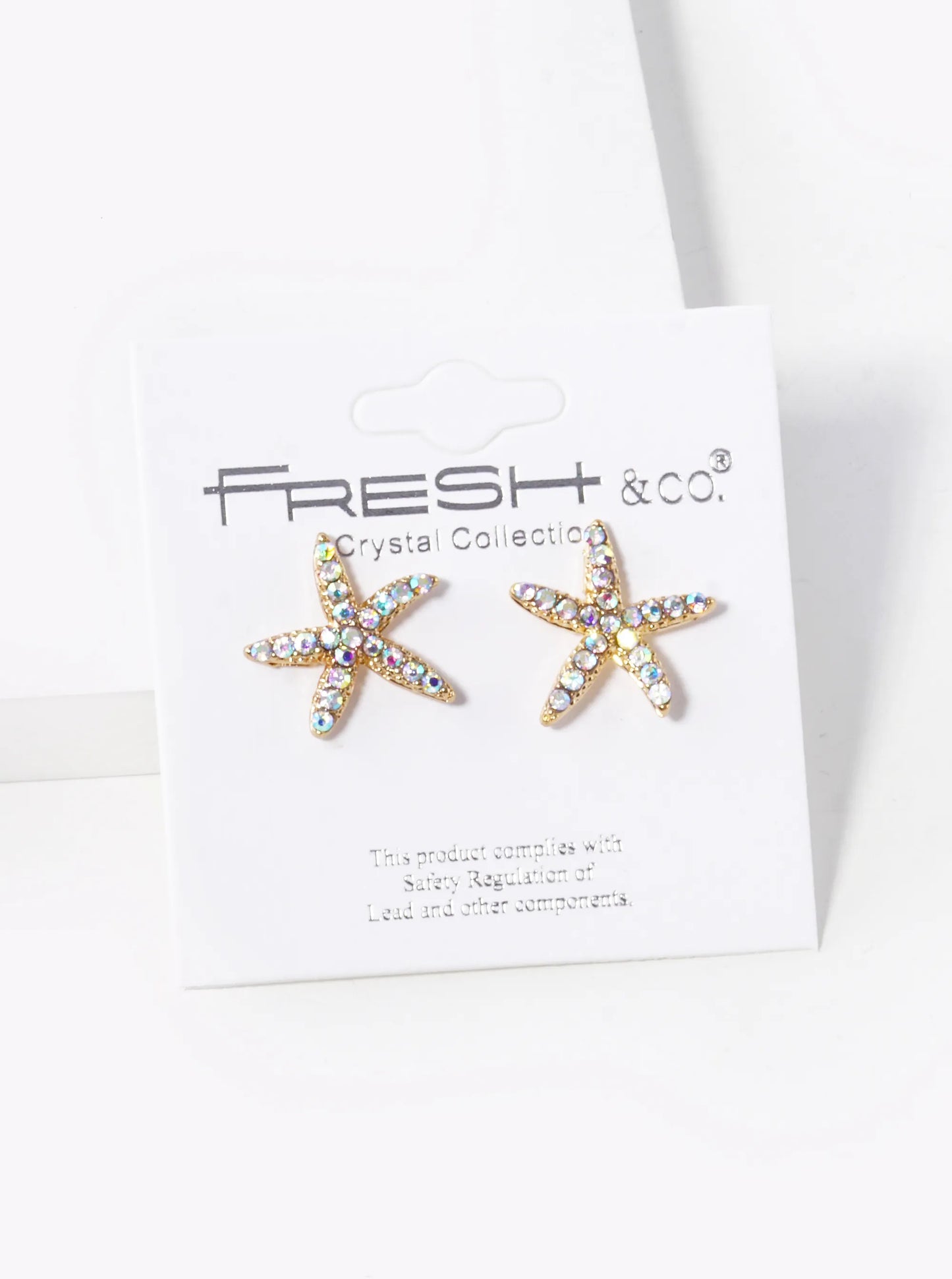 Crystal Pave 15mm Starfish Stud Earrings