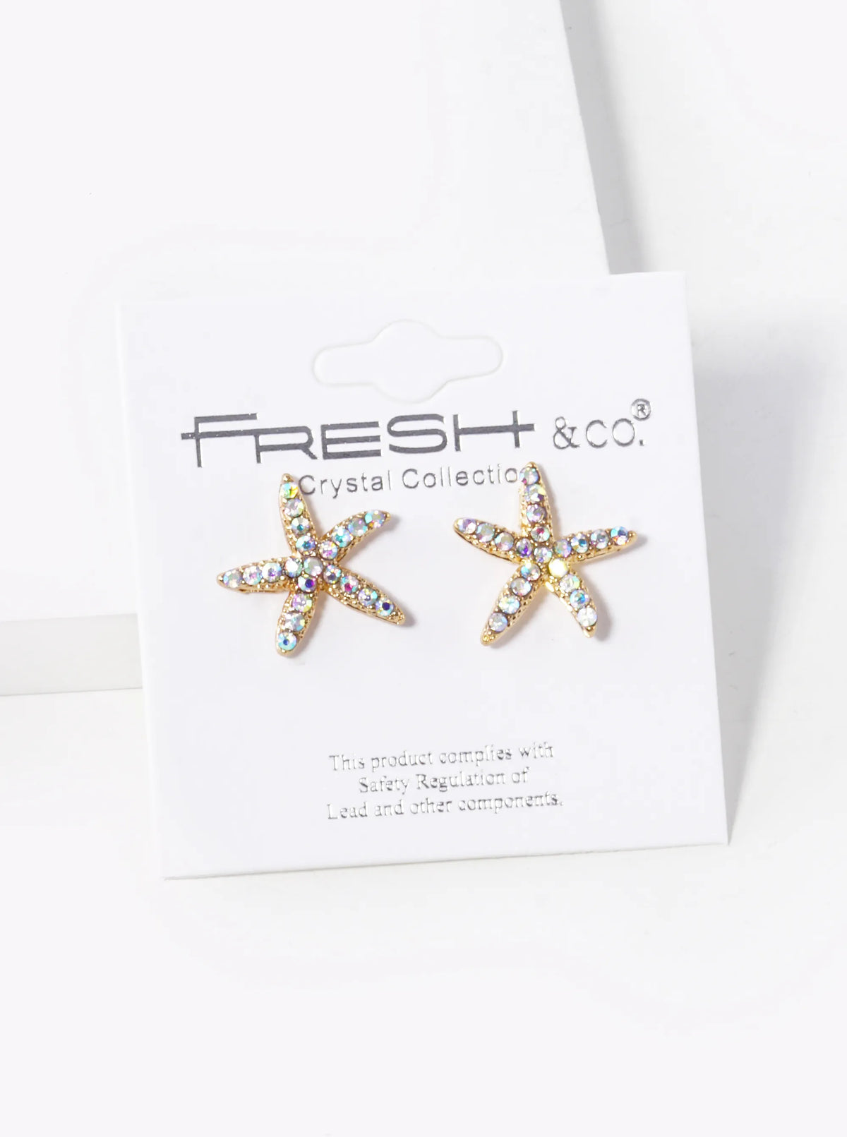 Crystal Pave 15mm Starfish Stud Earrings