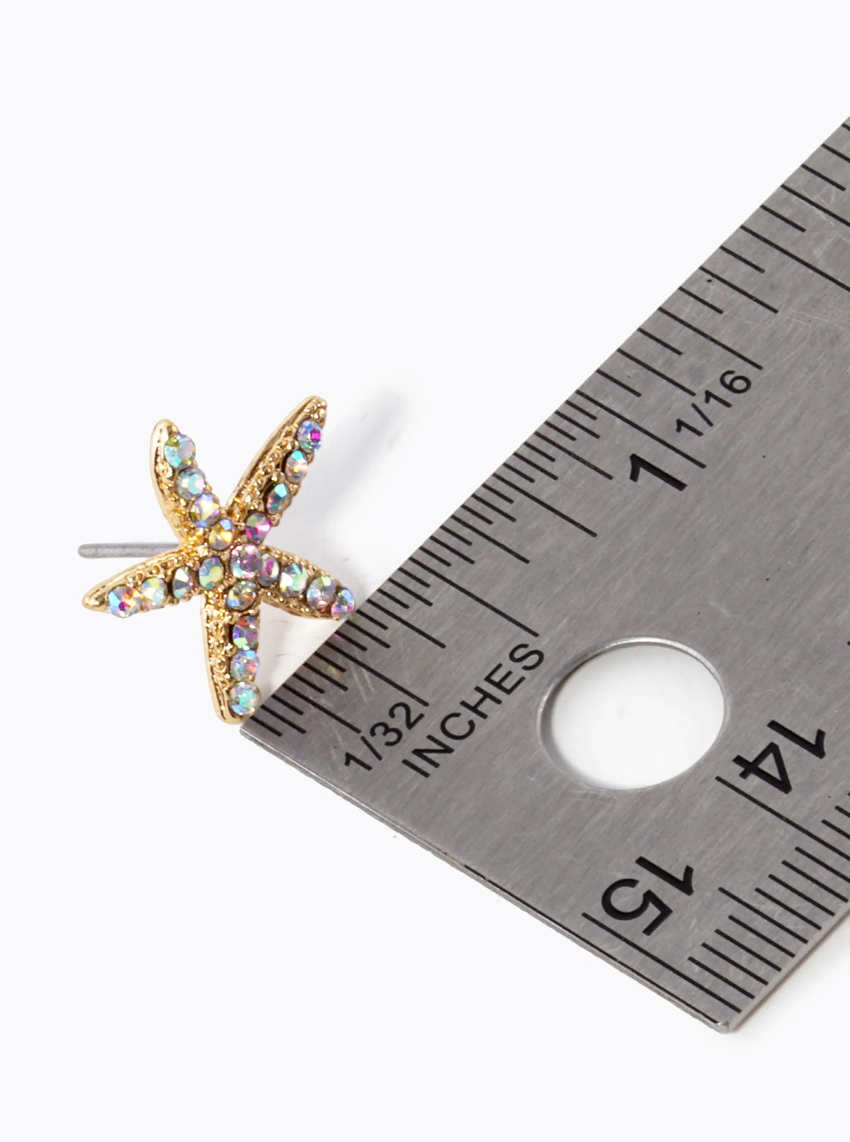 Crystal Pave 15mm Starfish Stud Earrings