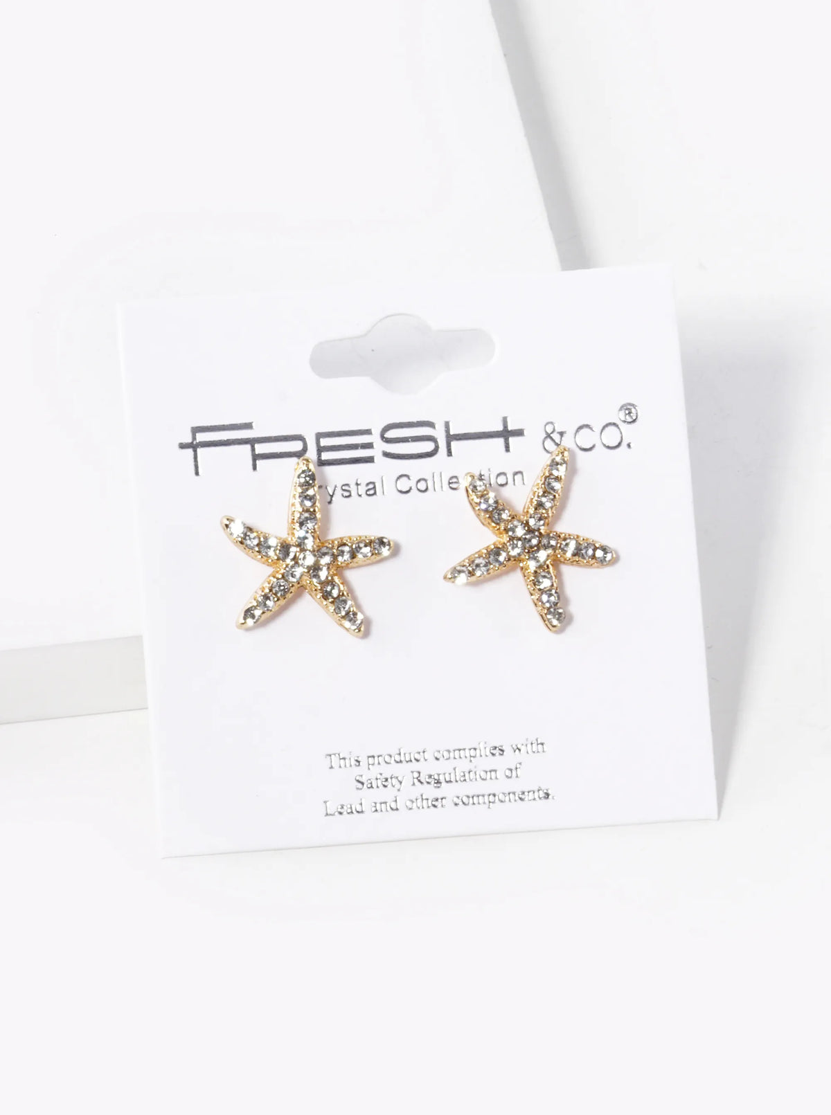 Crystal Pave 15mm Starfish Stud Earrings