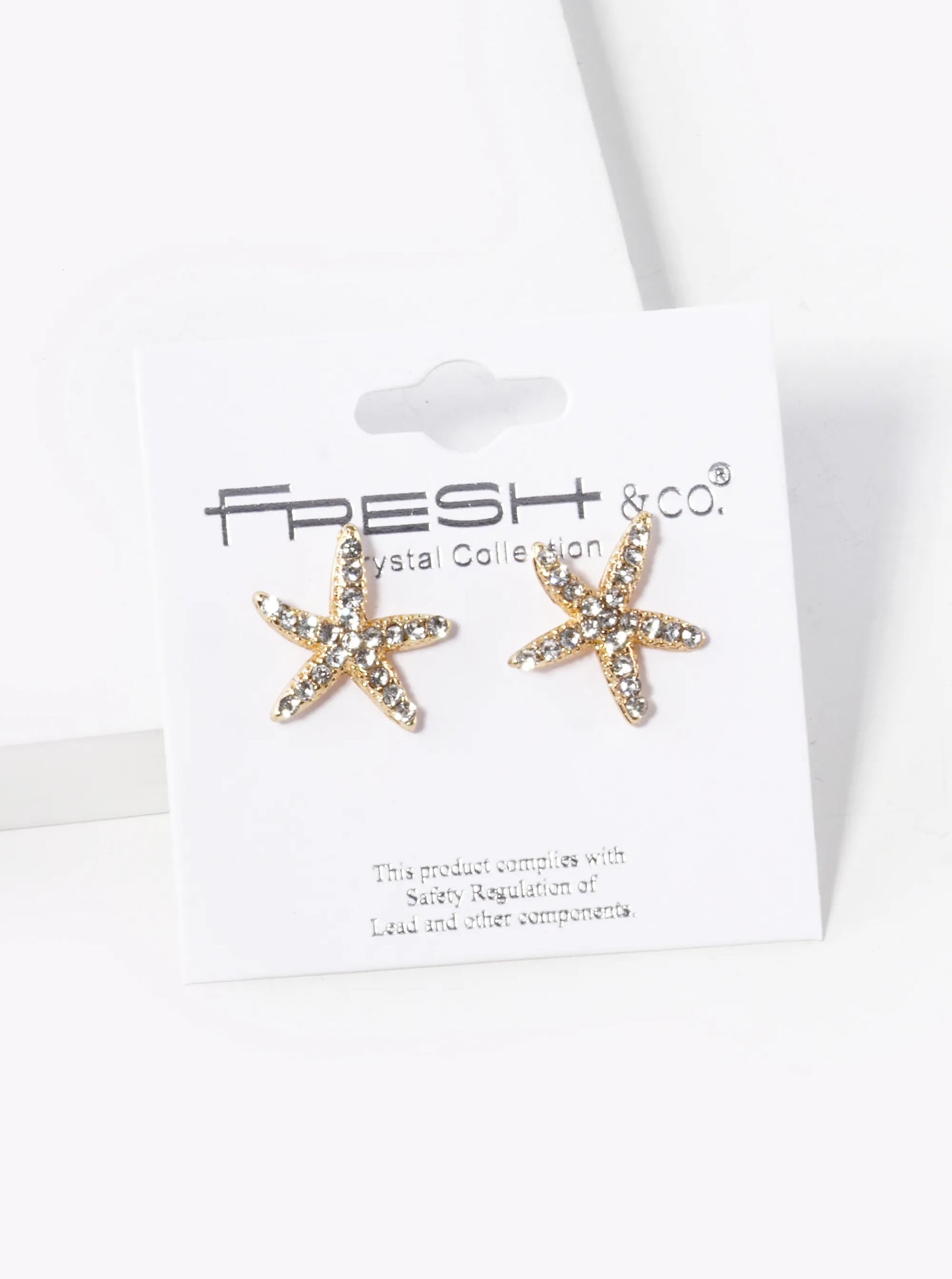 Crystal Pave 15mm Starfish Stud Earrings