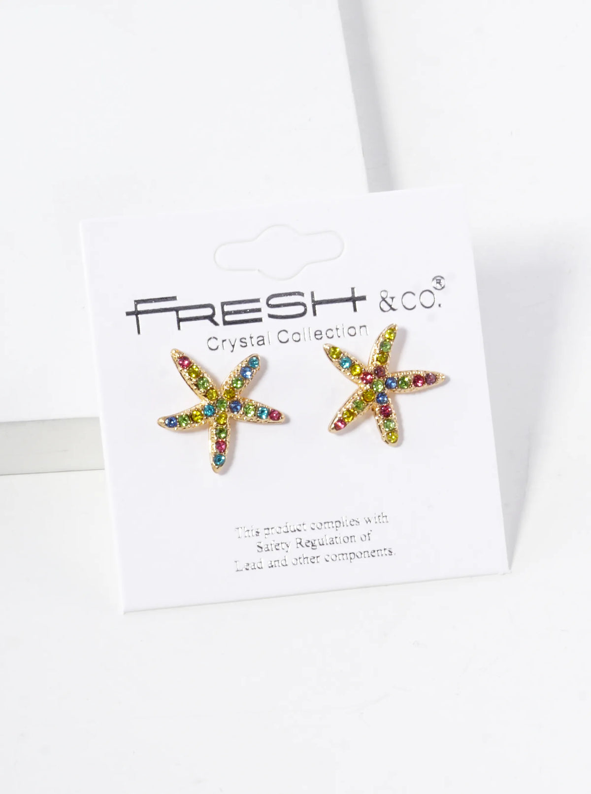 Crystal Pave 15mm Starfish Stud Earrings