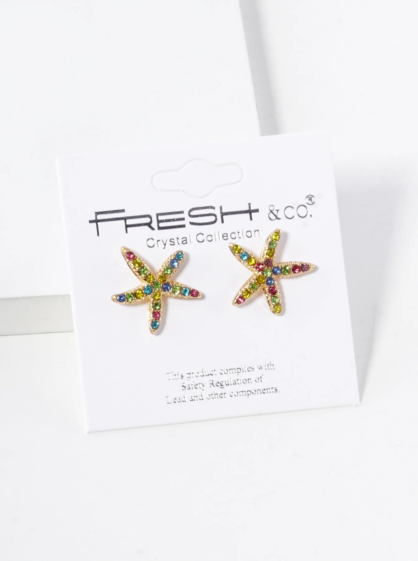 Crystal Pave 15mm Starfish Stud Earrings
