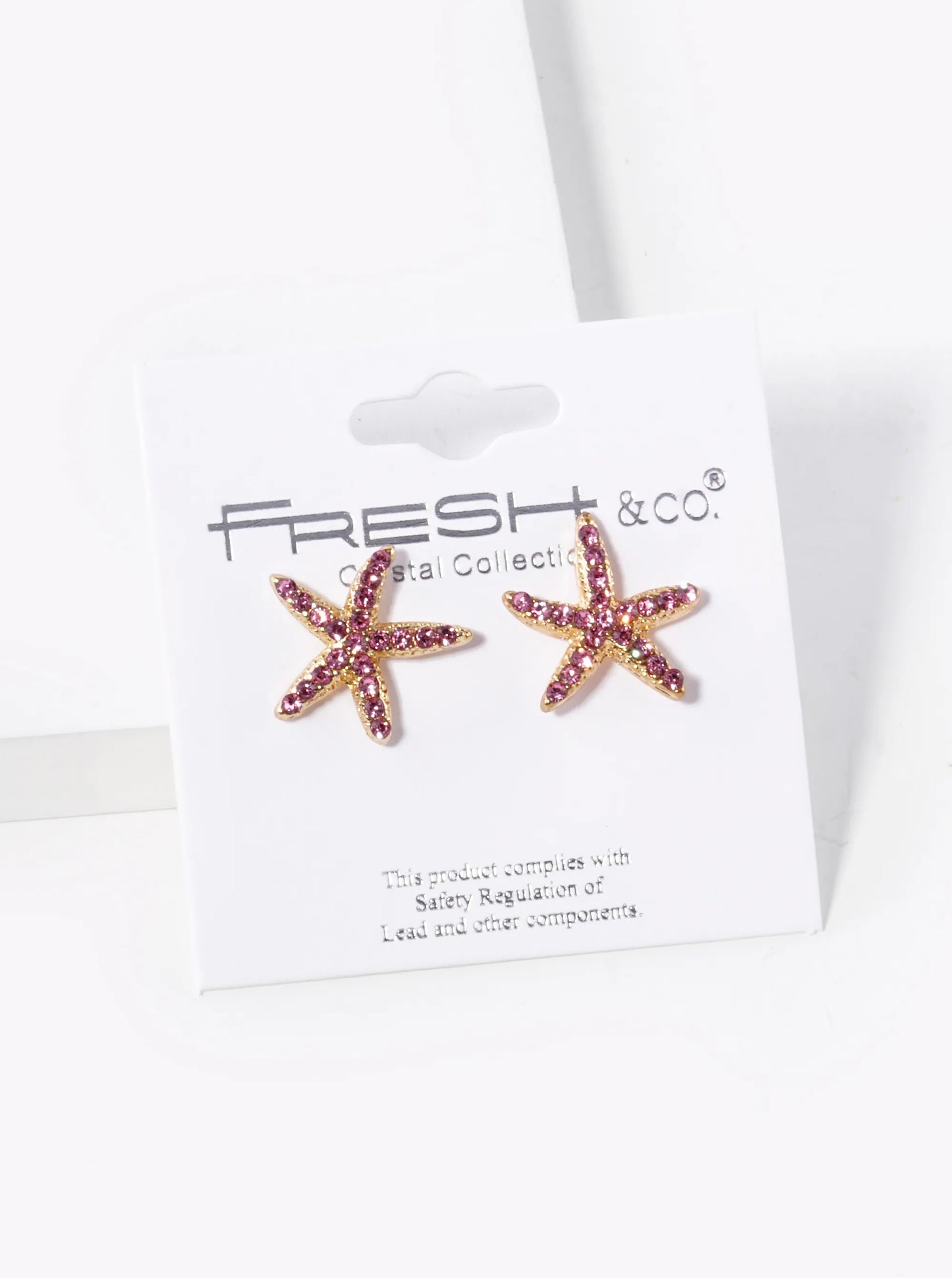 Crystal Pave 15mm Starfish Stud Earrings