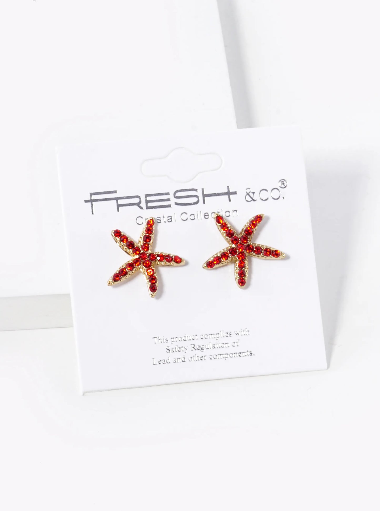 Crystal Pave 15mm Starfish Stud Earrings