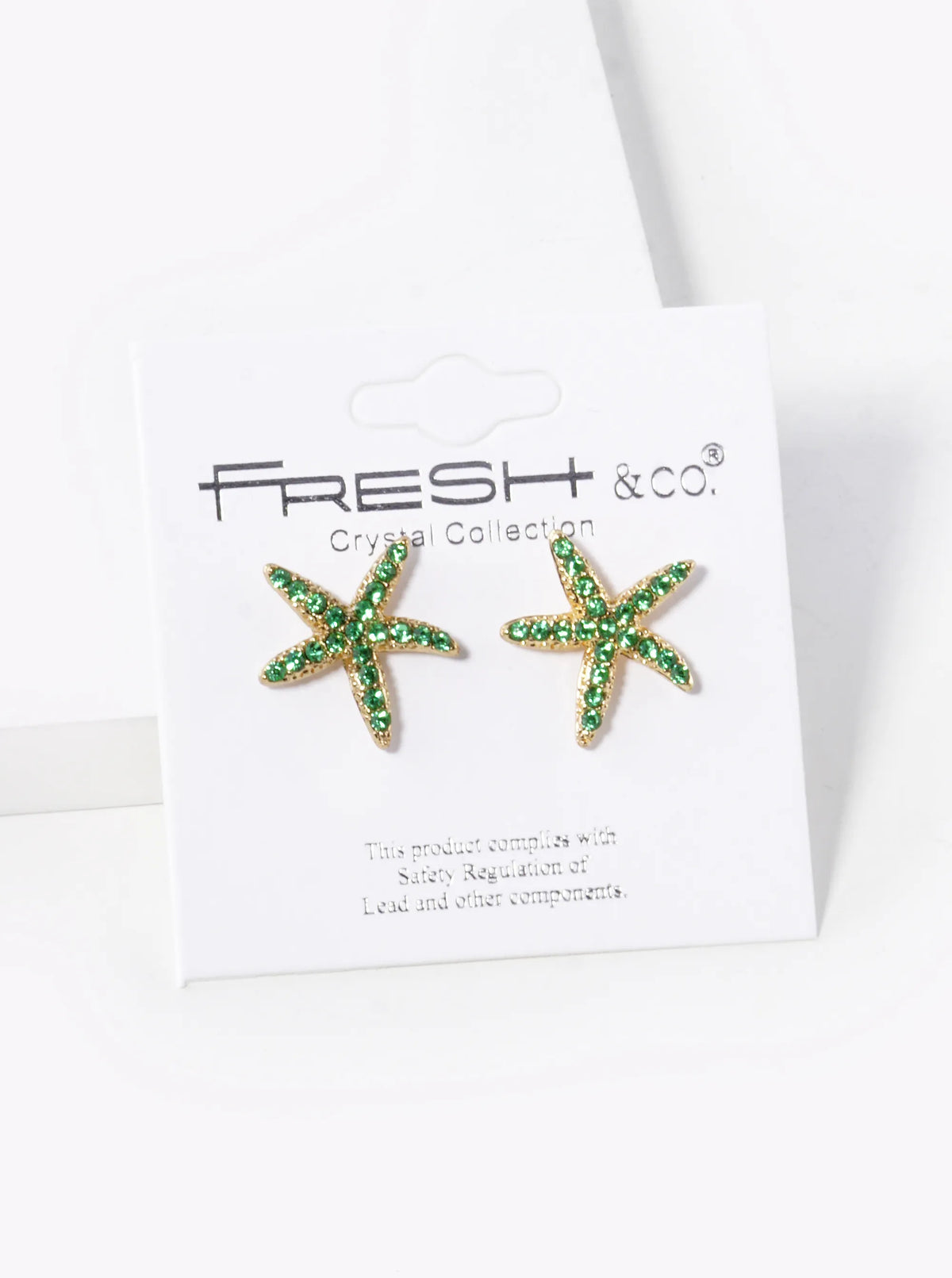 Crystal Pave 15mm Starfish Stud Earrings