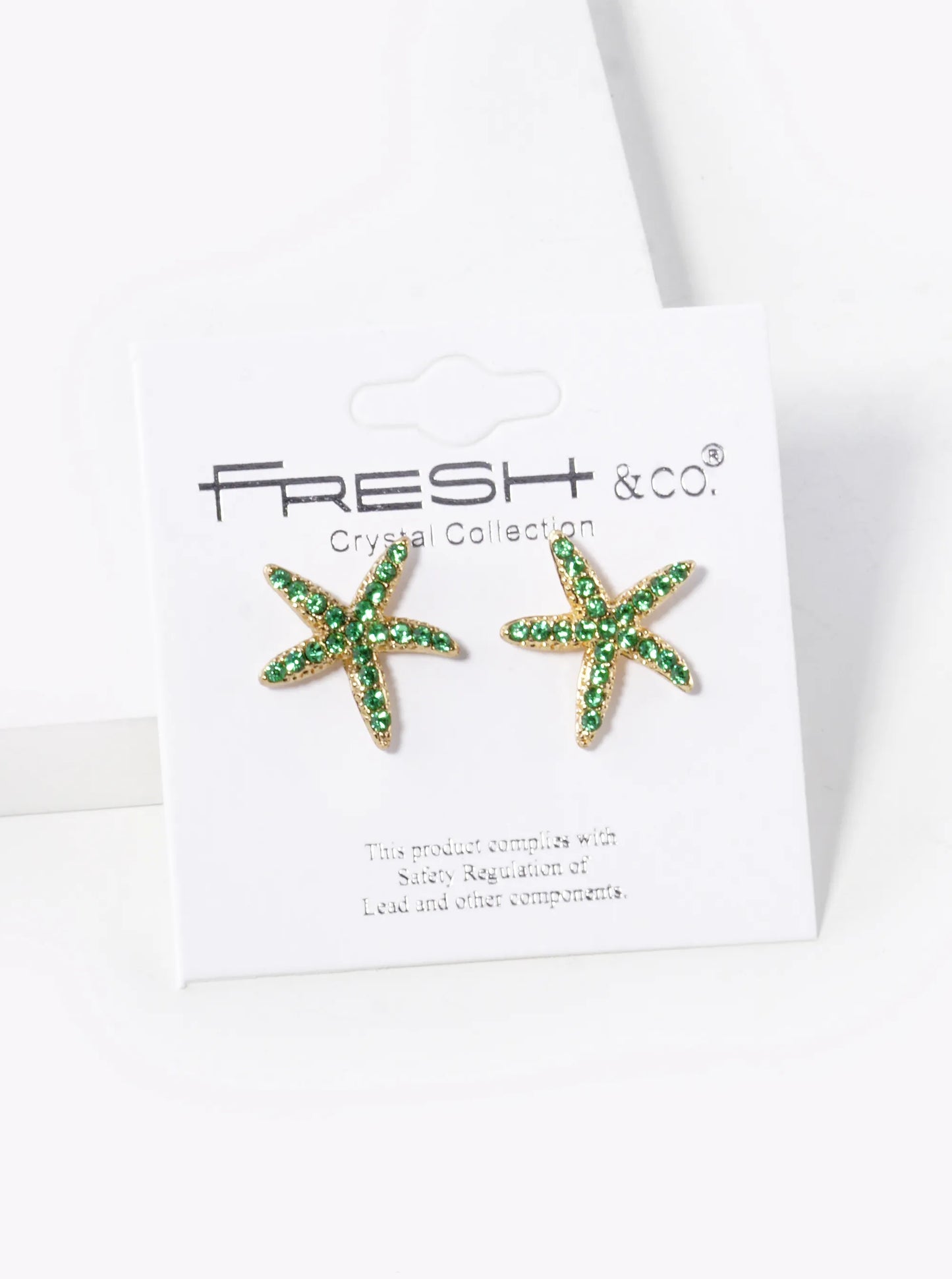 Crystal Pave 15mm Starfish Stud Earrings