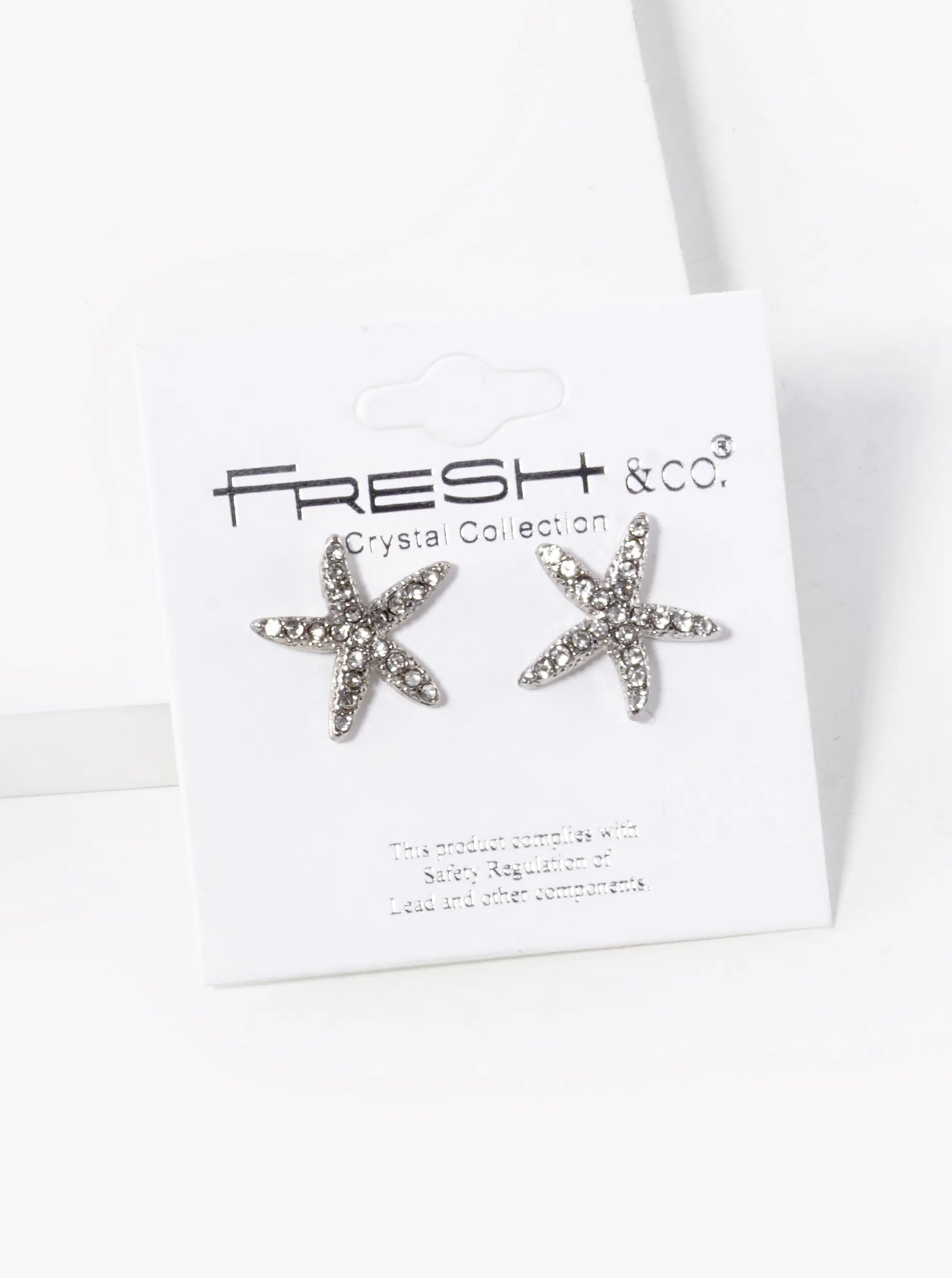 Crystal Pave 15mm Starfish Stud Earrings