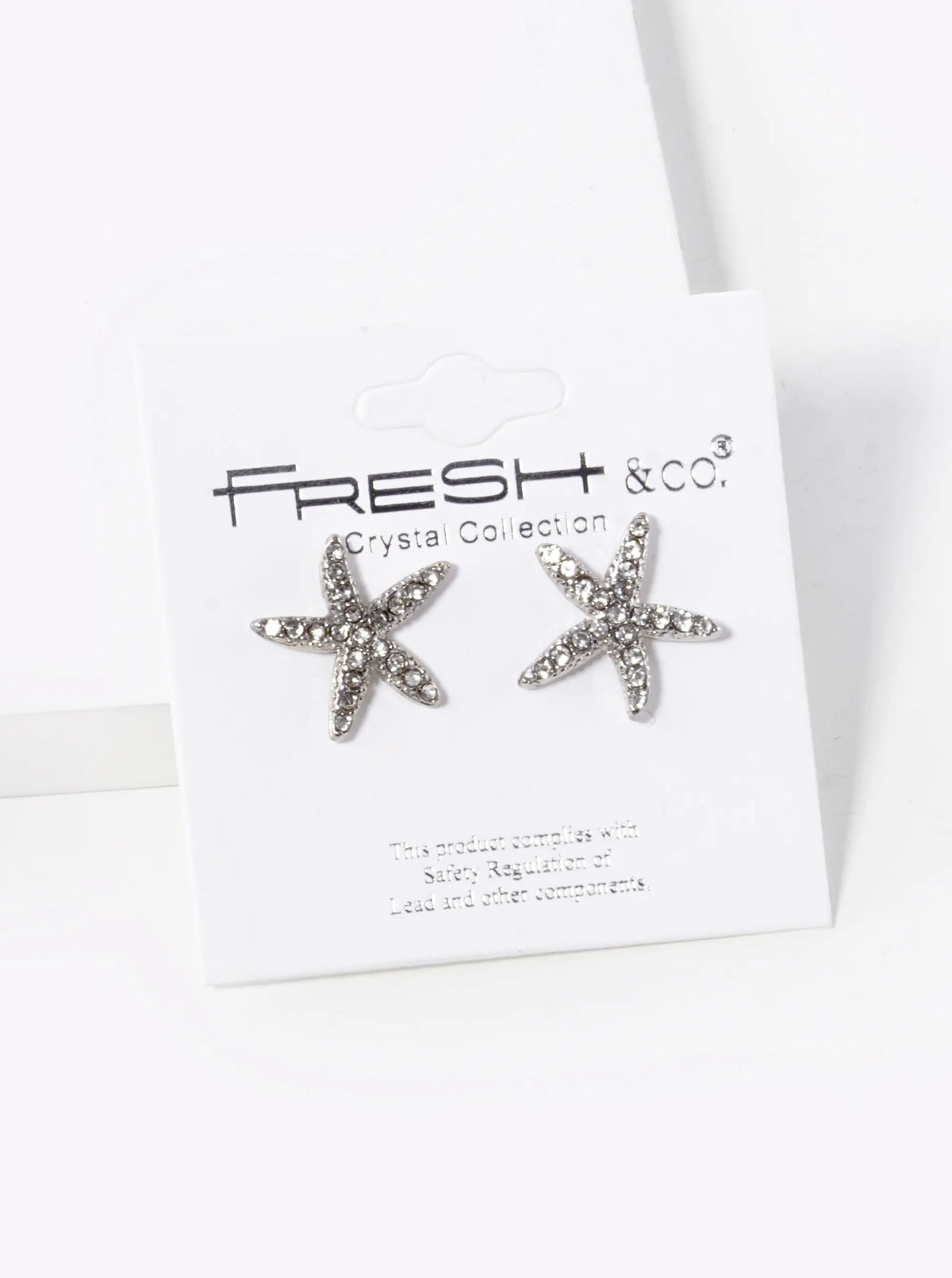 Crystal Pave 15mm Starfish Stud Earrings