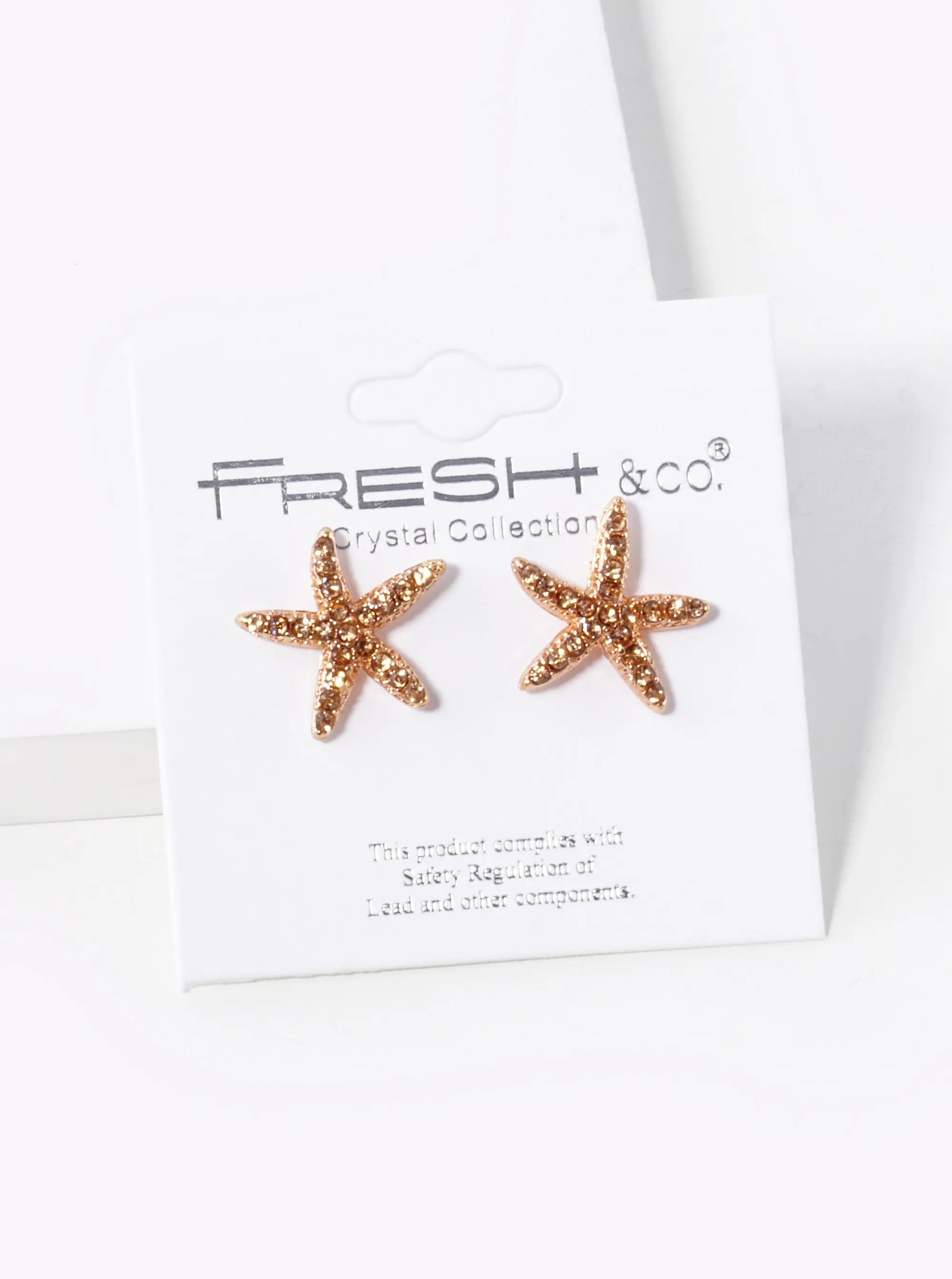Crystal Pave 15mm Starfish Stud Earrings