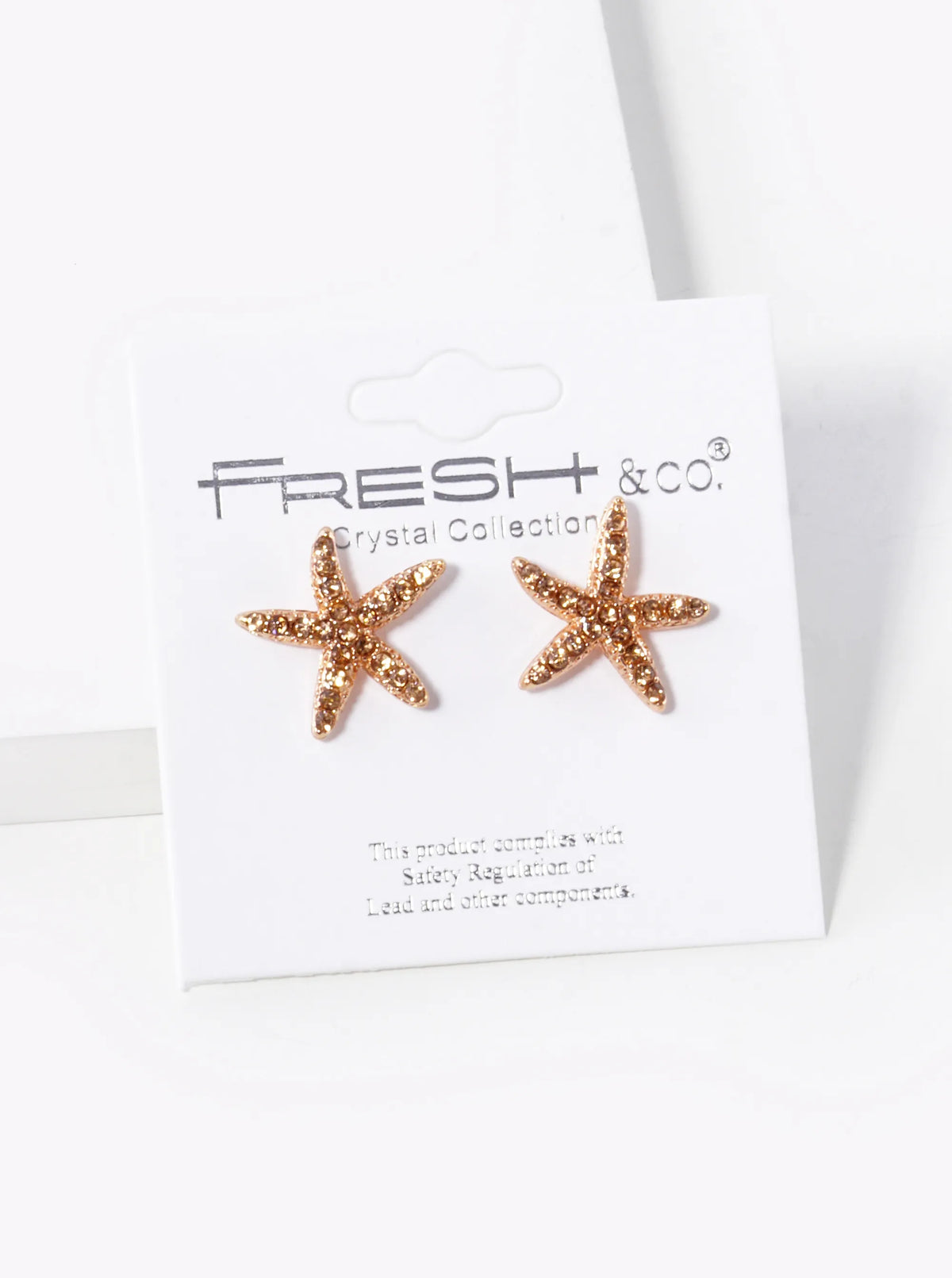 Crystal Pave 15mm Starfish Stud Earrings