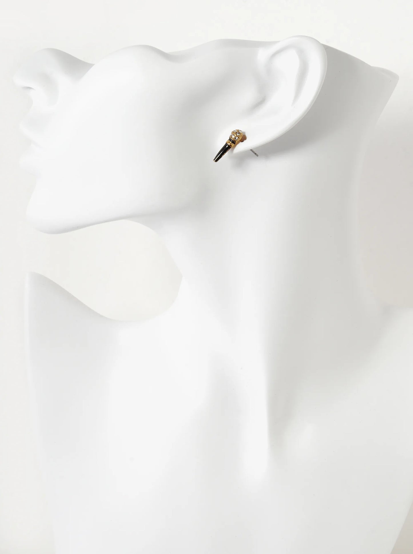 Crystal Pave 15mm Tiny Microphone Stud Earrings