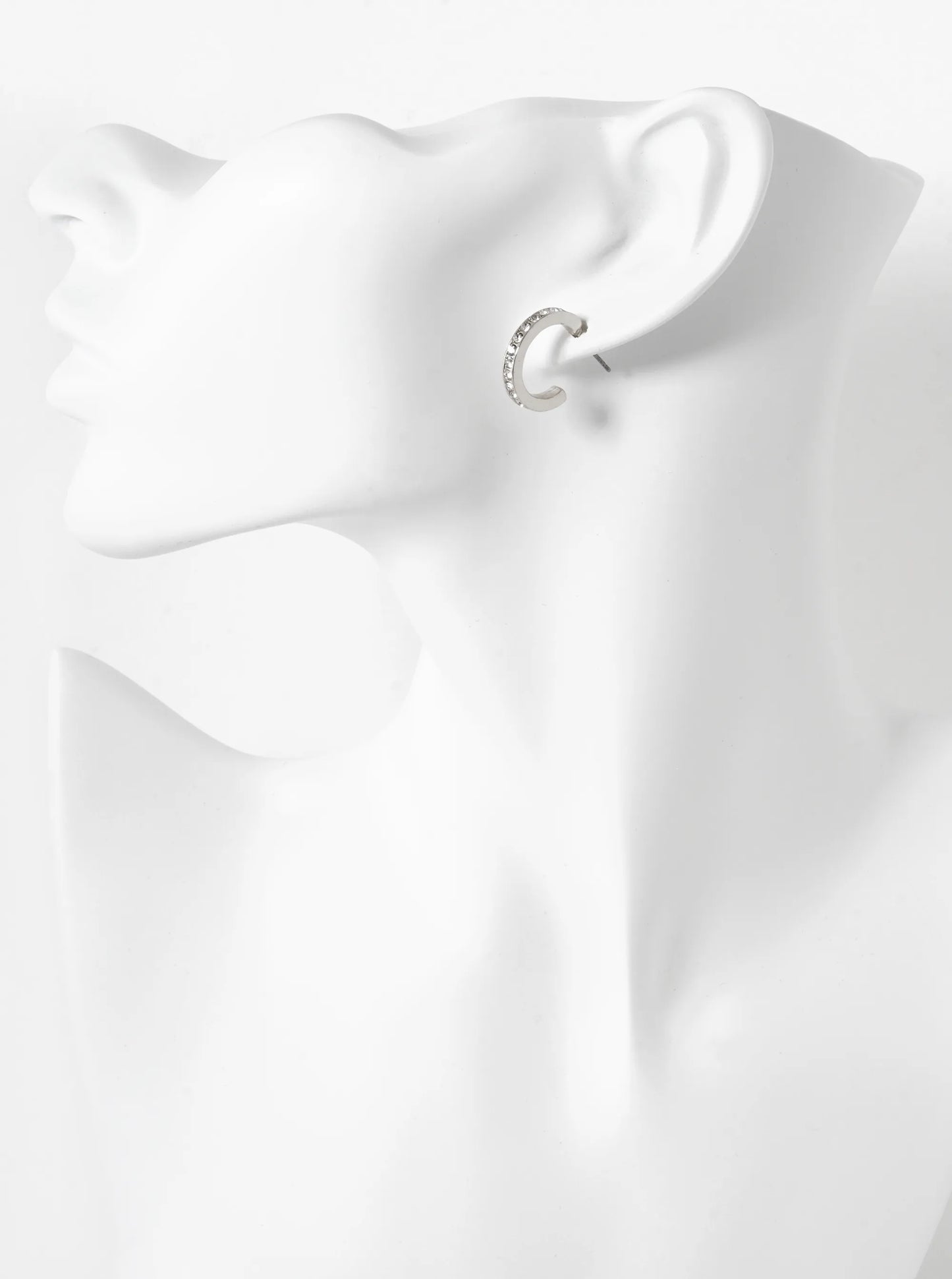 Crystal Pave 16mm Open Hoop Earrings