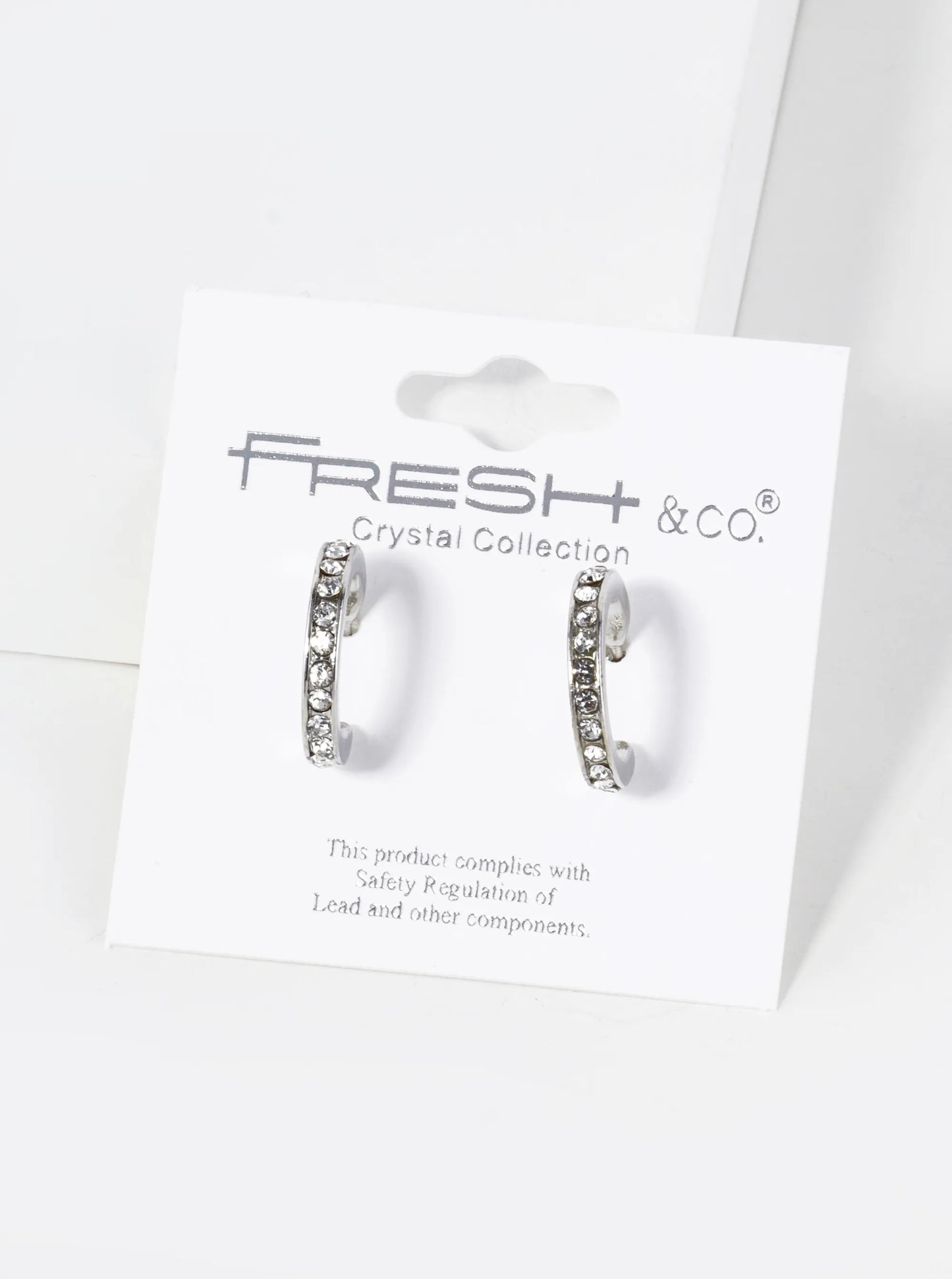 Crystal Pave 16mm Open Hoop Earrings