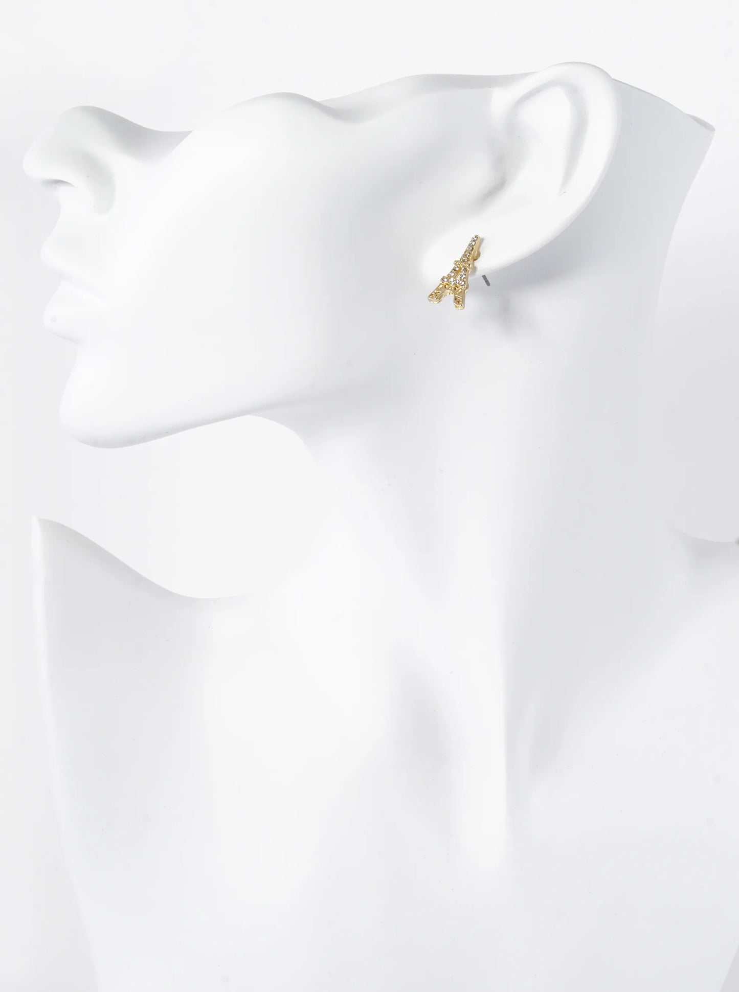 Crystal Pave 17mm Eiffel Tower Stud Earrings