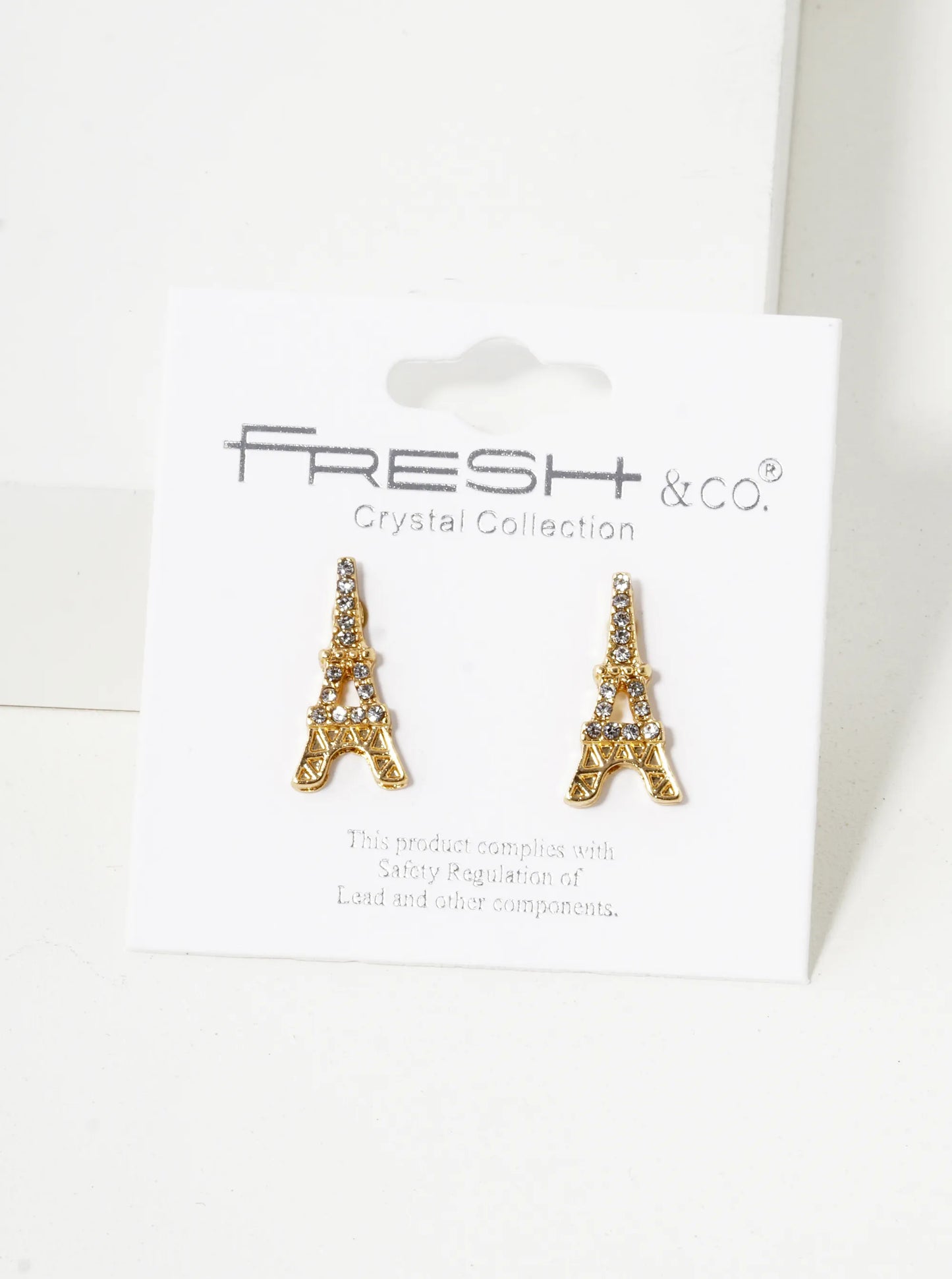Crystal Pave 17mm Eiffel Tower Stud Earrings