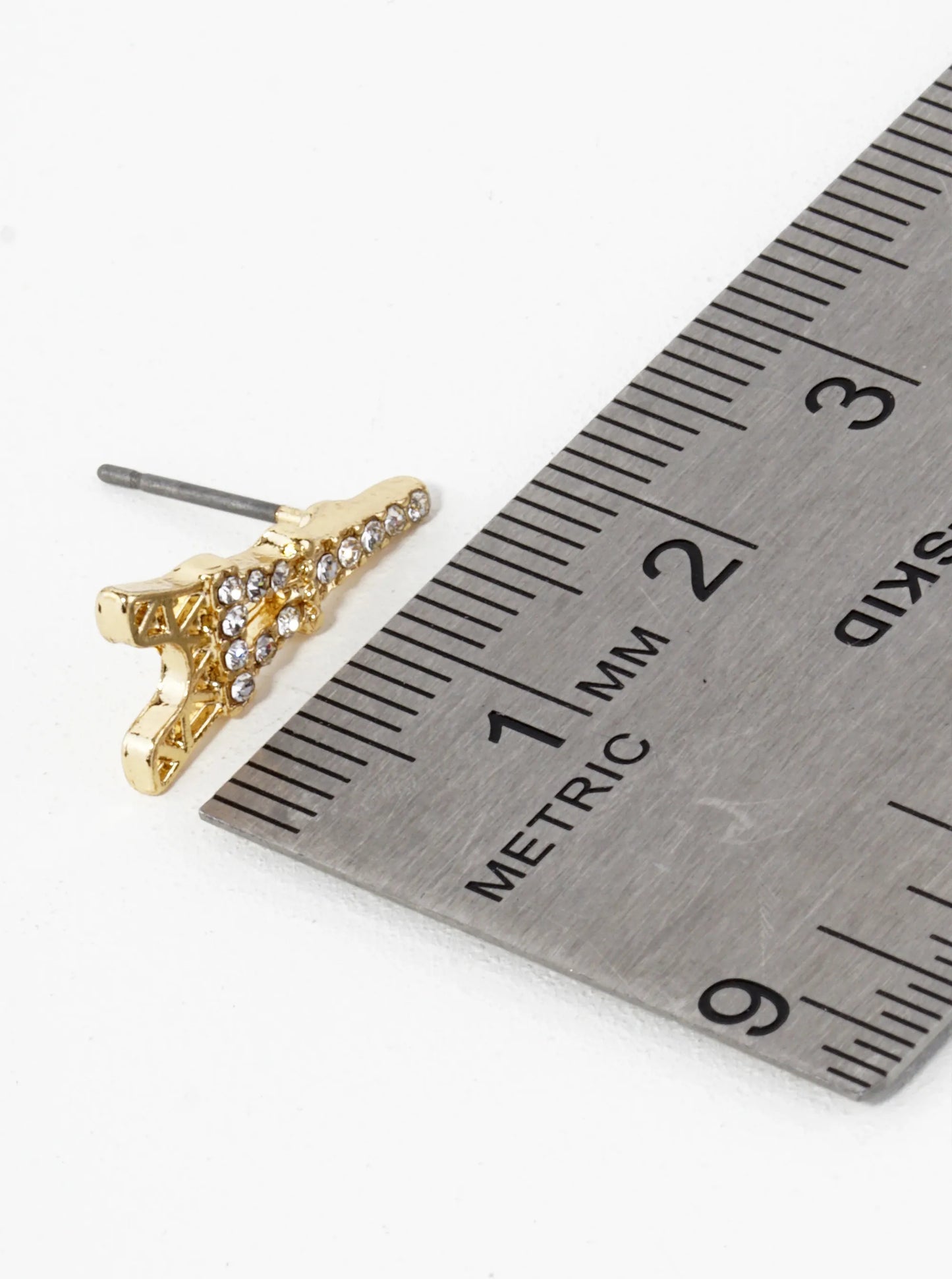 Crystal Pave 17mm Eiffel Tower Stud Earrings