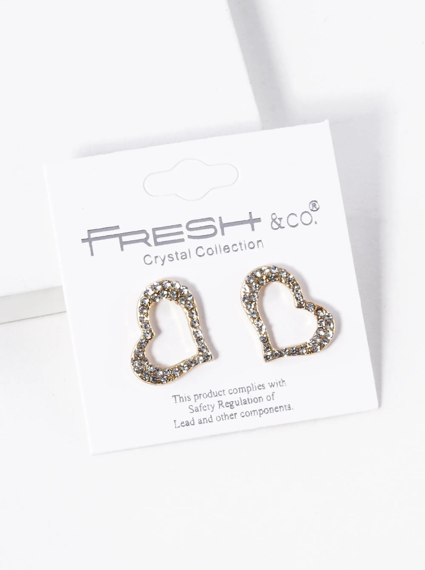 Crystal Pave 17mm Heart Stud Earrings