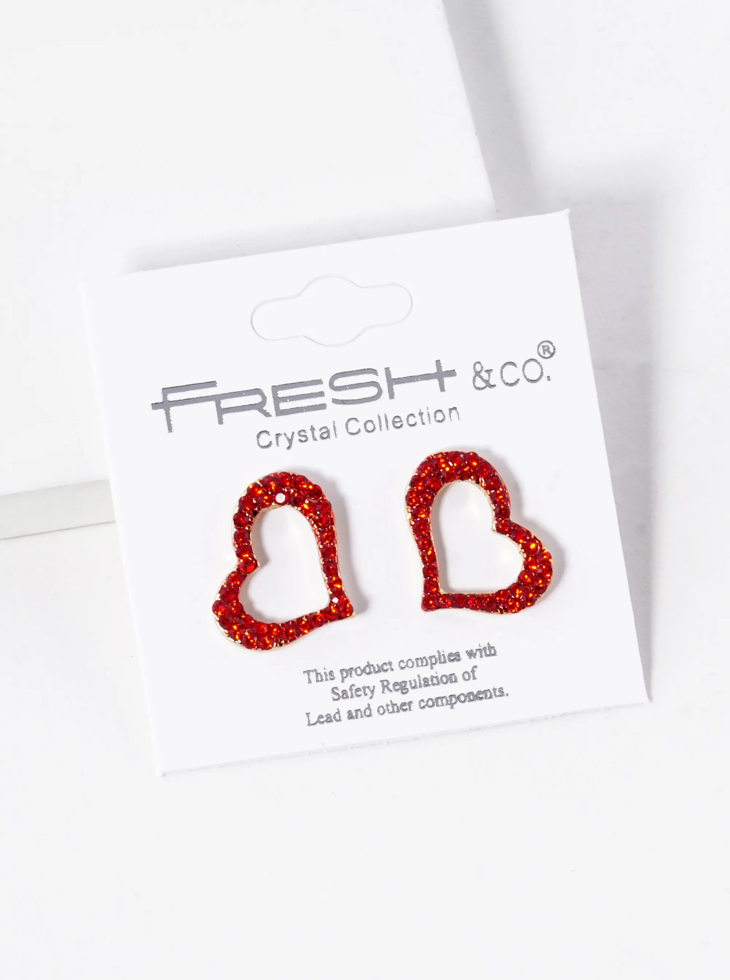 Crystal Pave 17mm Heart Stud Earrings