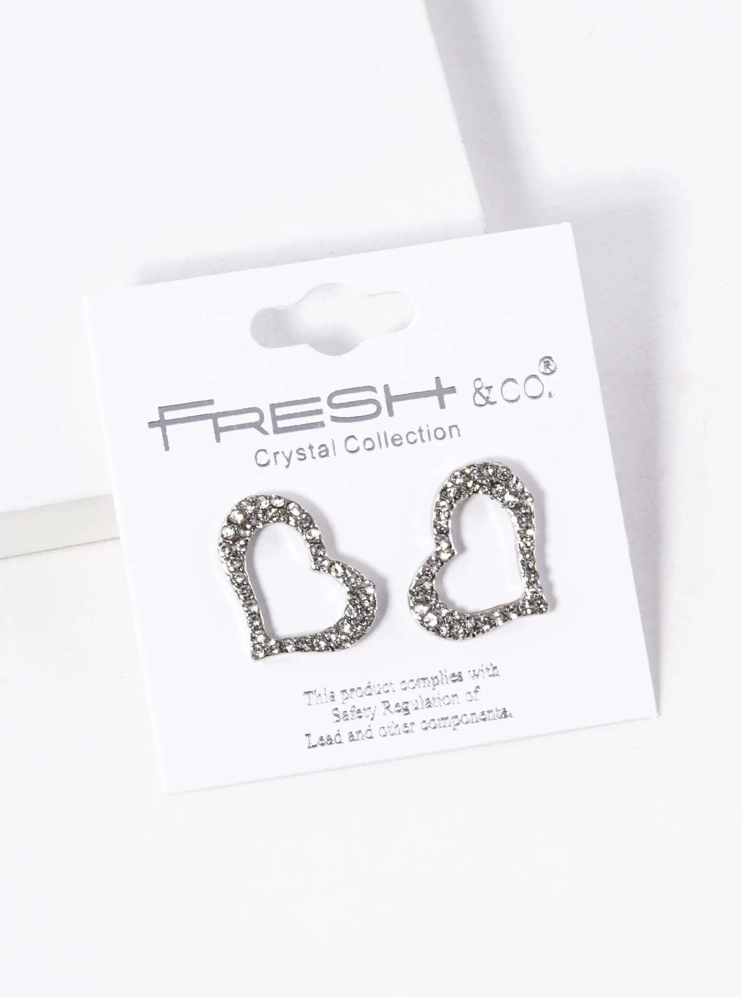 Crystal Pave 17mm Heart Stud Earrings