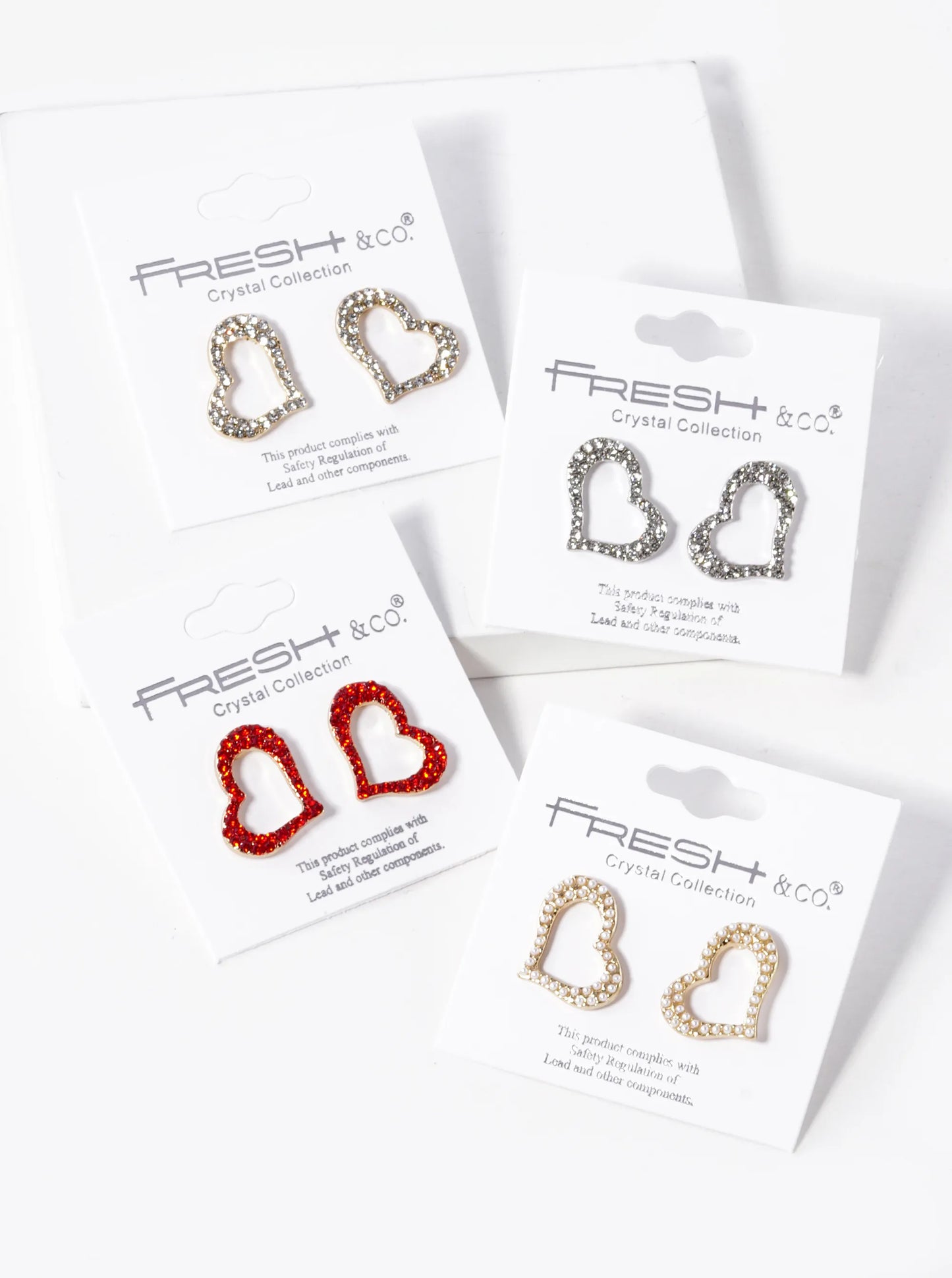 Crystal Pave 17mm Heart Stud Earrings