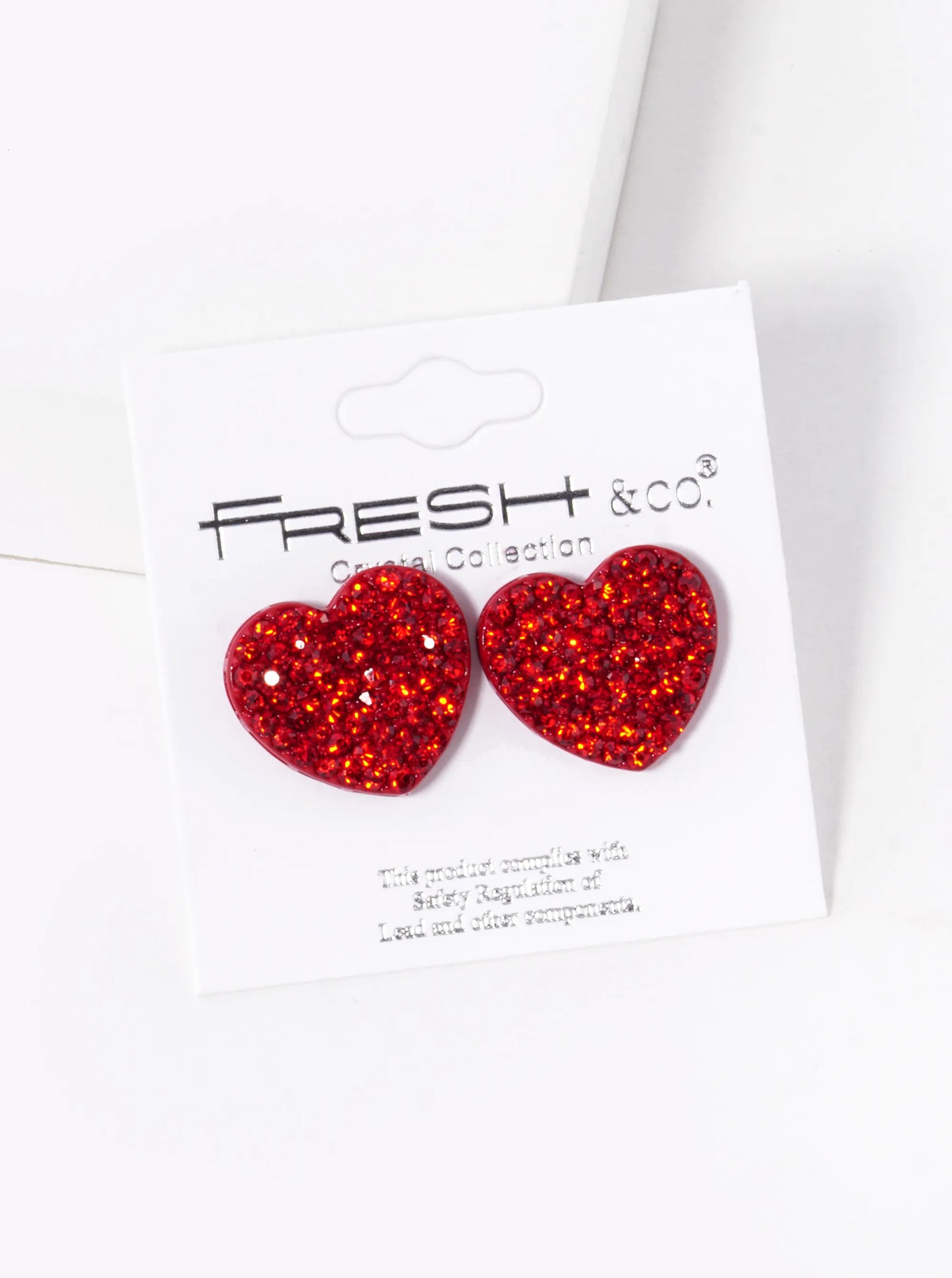 Crystal Pave 18mm Heart Stud Earrings