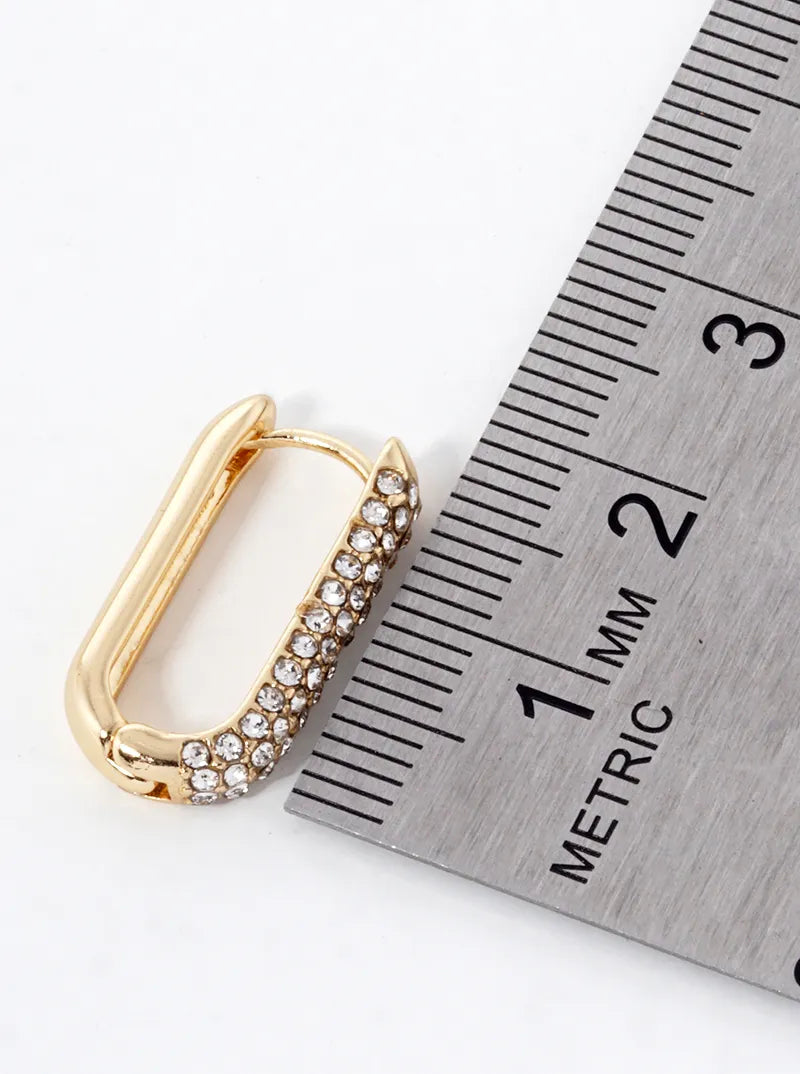 Crystal Pave 18mm Huggie Hoop Earrings