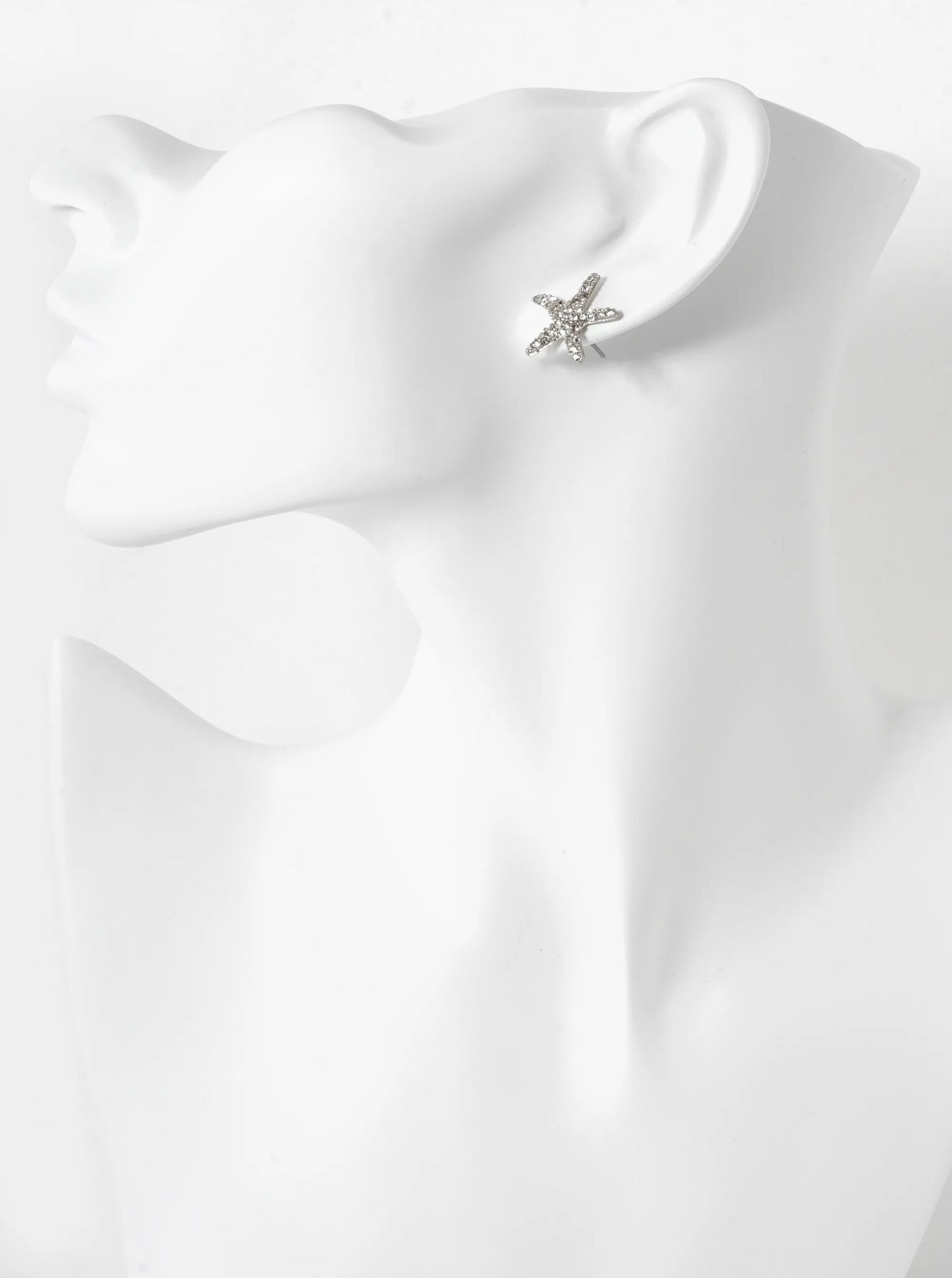 Crystal Pave 18mm Starfish Stud Earrings