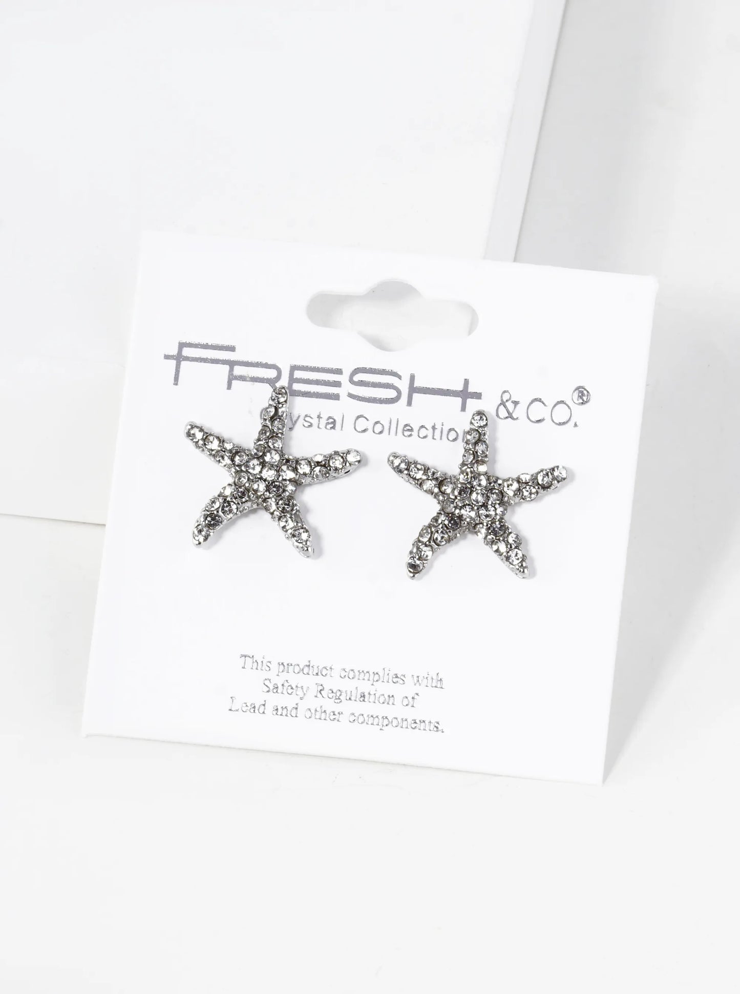Crystal Pave 18mm Starfish Stud Earrings