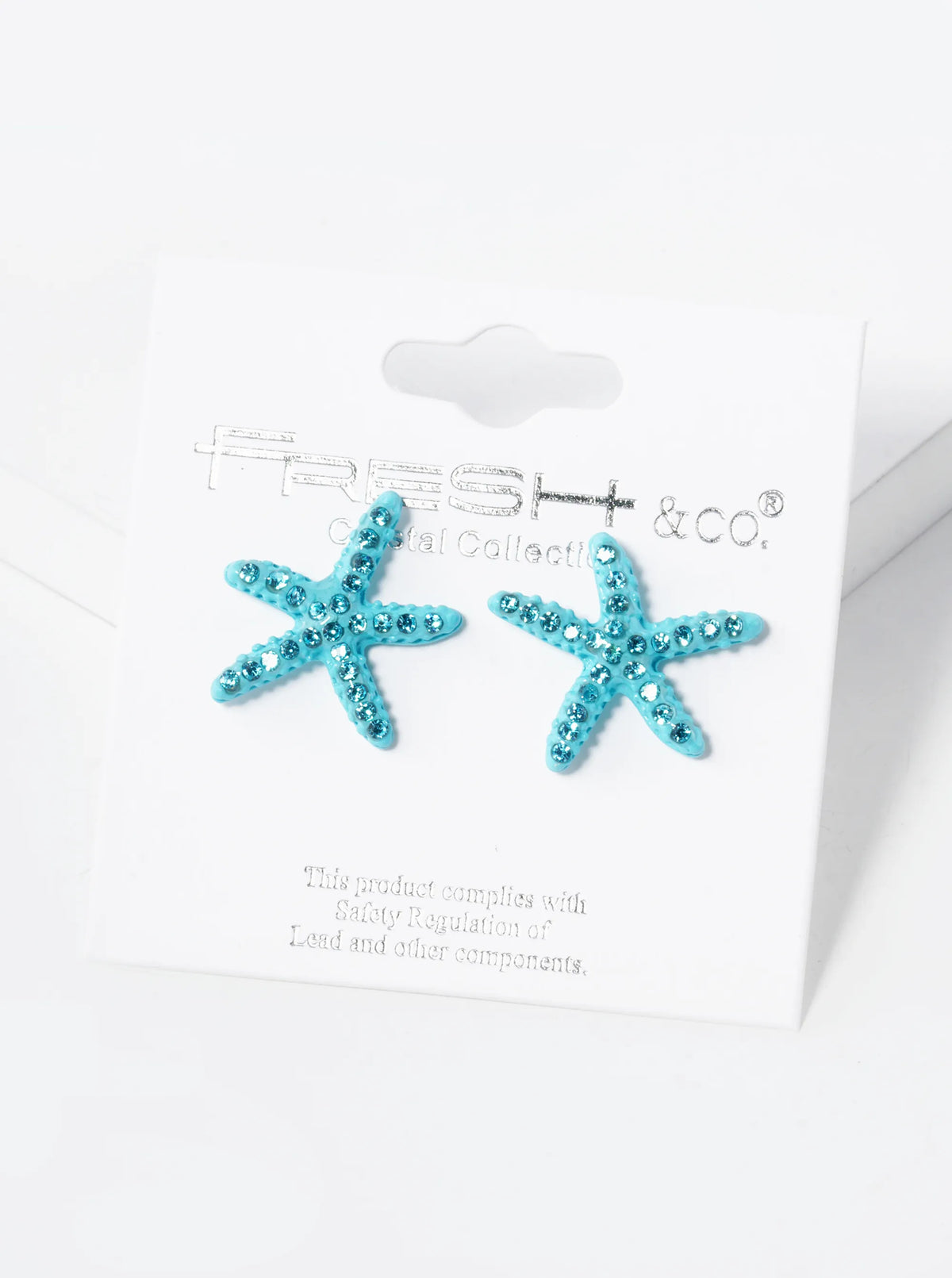 Crystal Pave 18mm Starfish Stud Earrings