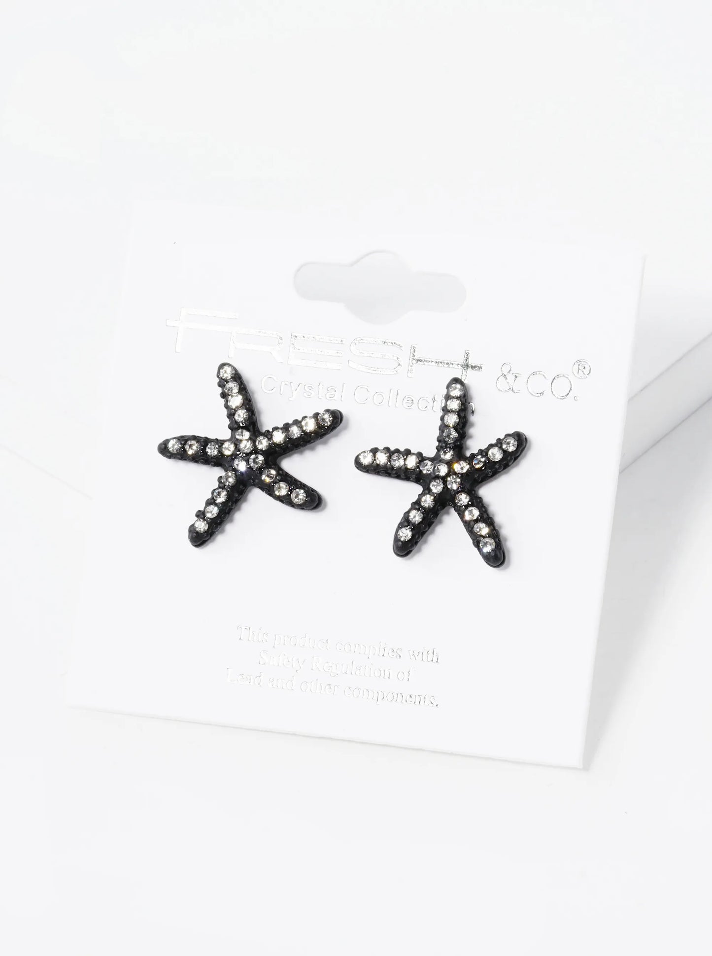 Crystal Pave 18mm Starfish Stud Earrings