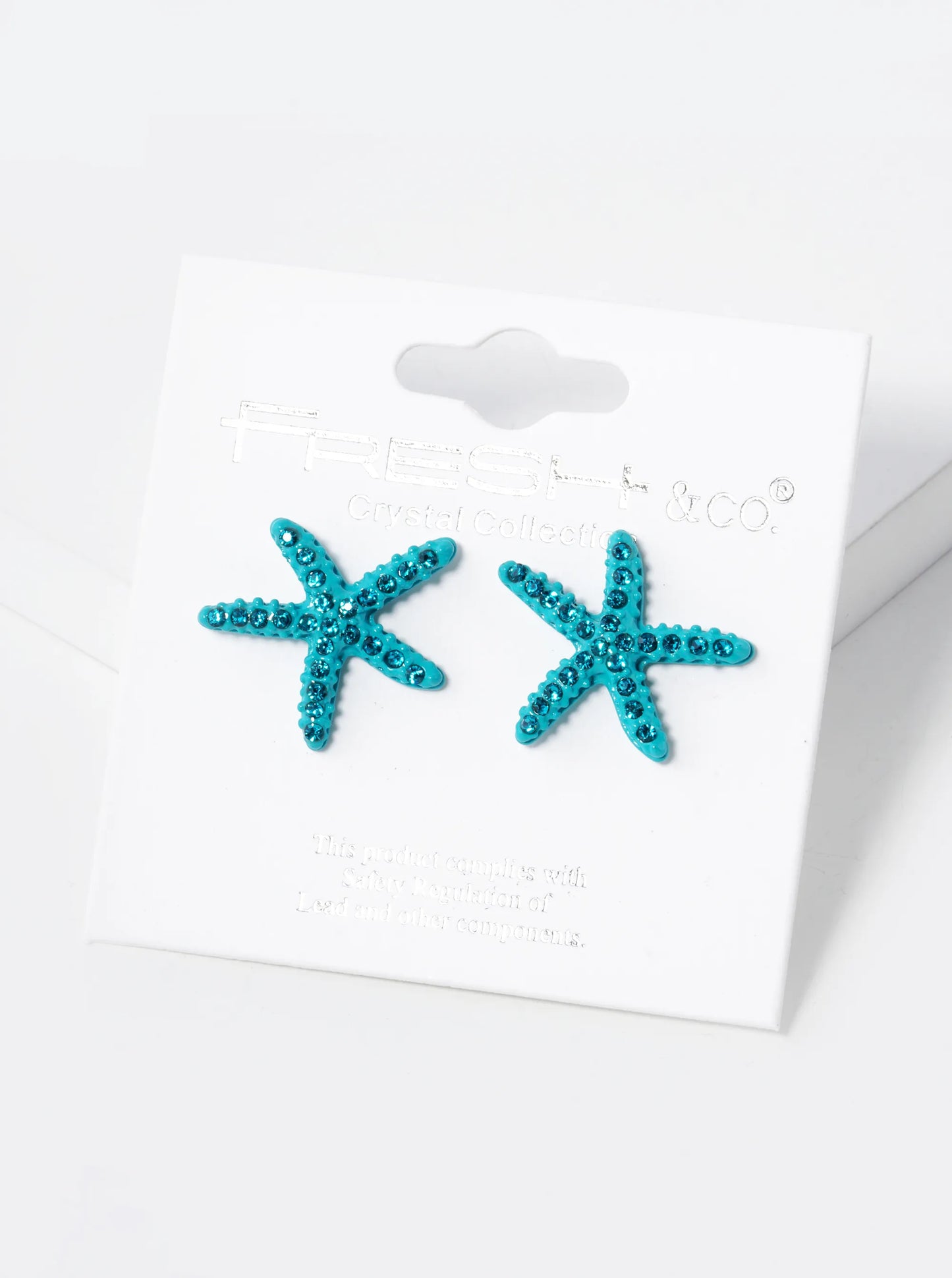 Crystal Pave 18mm Starfish Stud Earrings