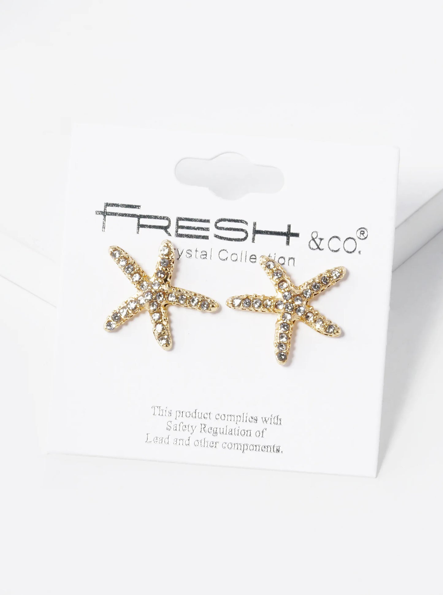 Crystal Pave 18mm Starfish Stud Earrings